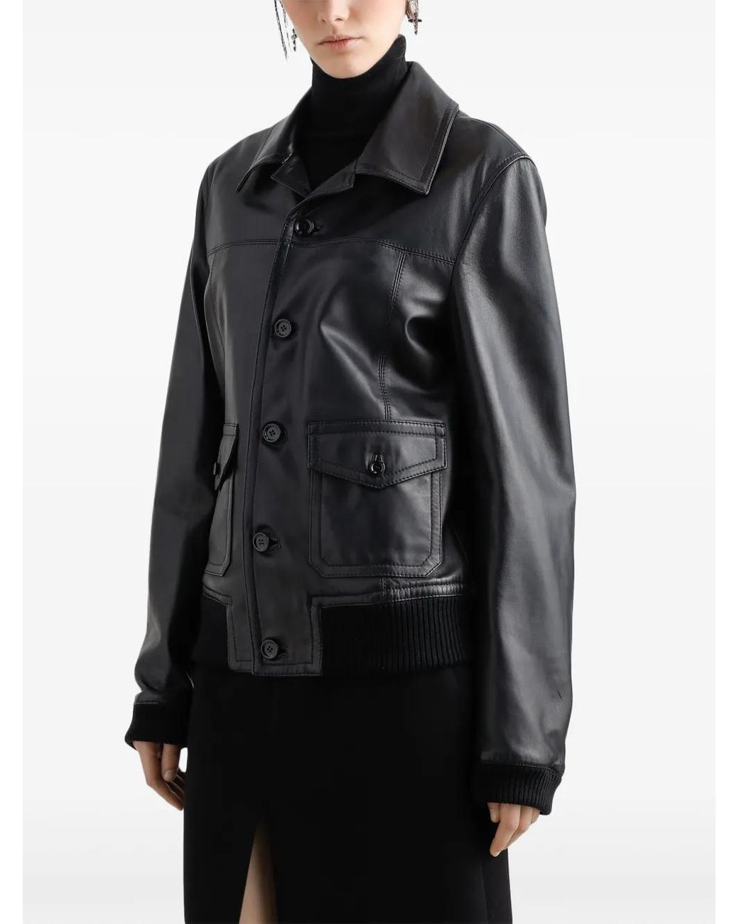 Dolce & Gabbana Black Leather Jacket