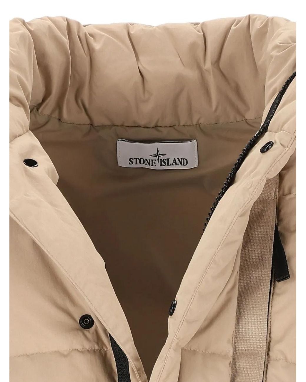 Stone Island Natural Quilted Compass-Patch Padded Jacket for men