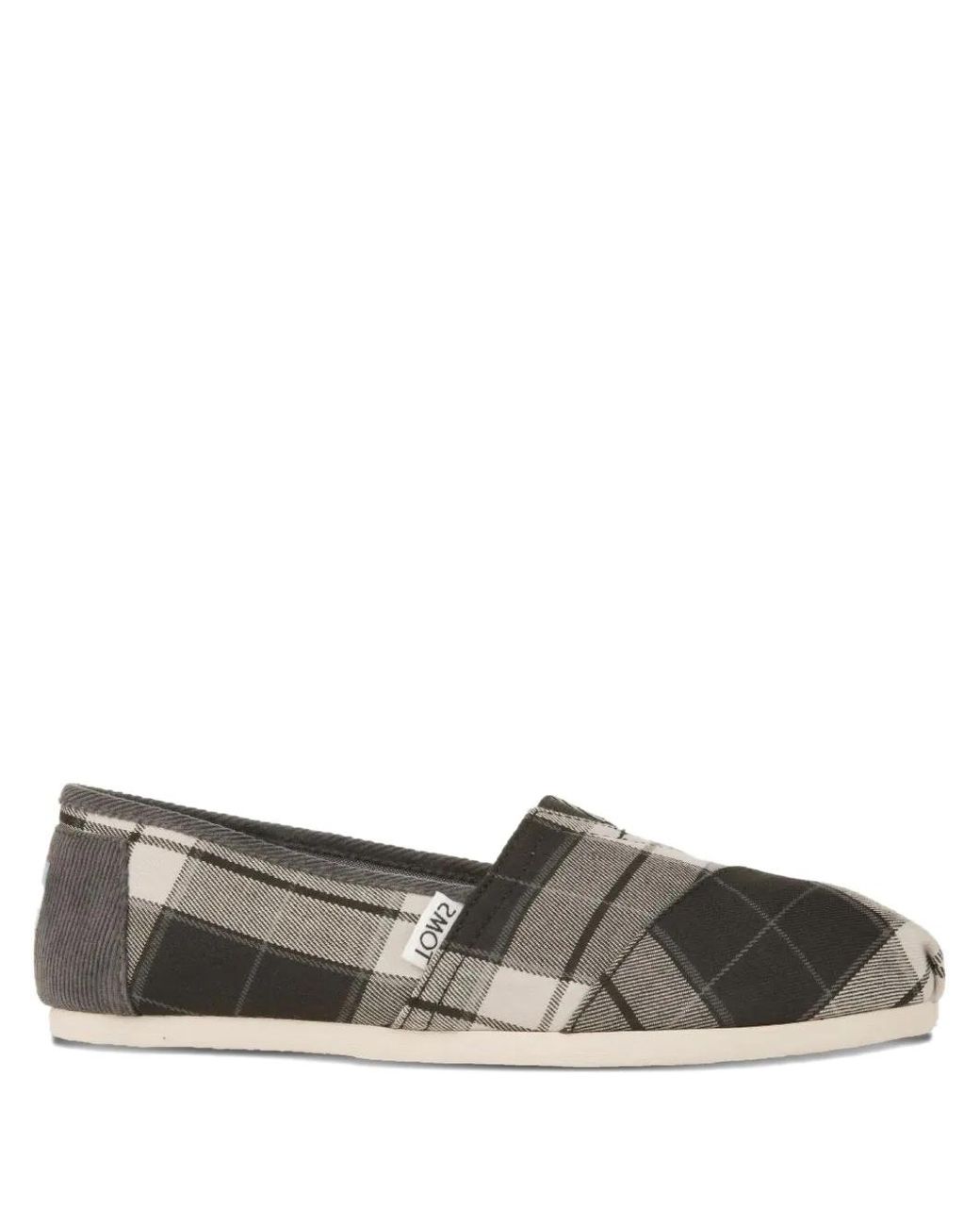 TOMS Gray Plaid Flat Espadrilles