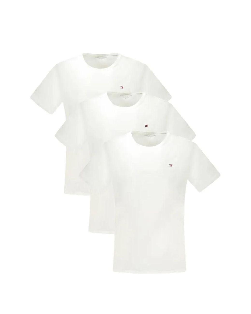 Tommy Hilfiger White Logo-Embroidered T-Shirts (Set Of Three) for men