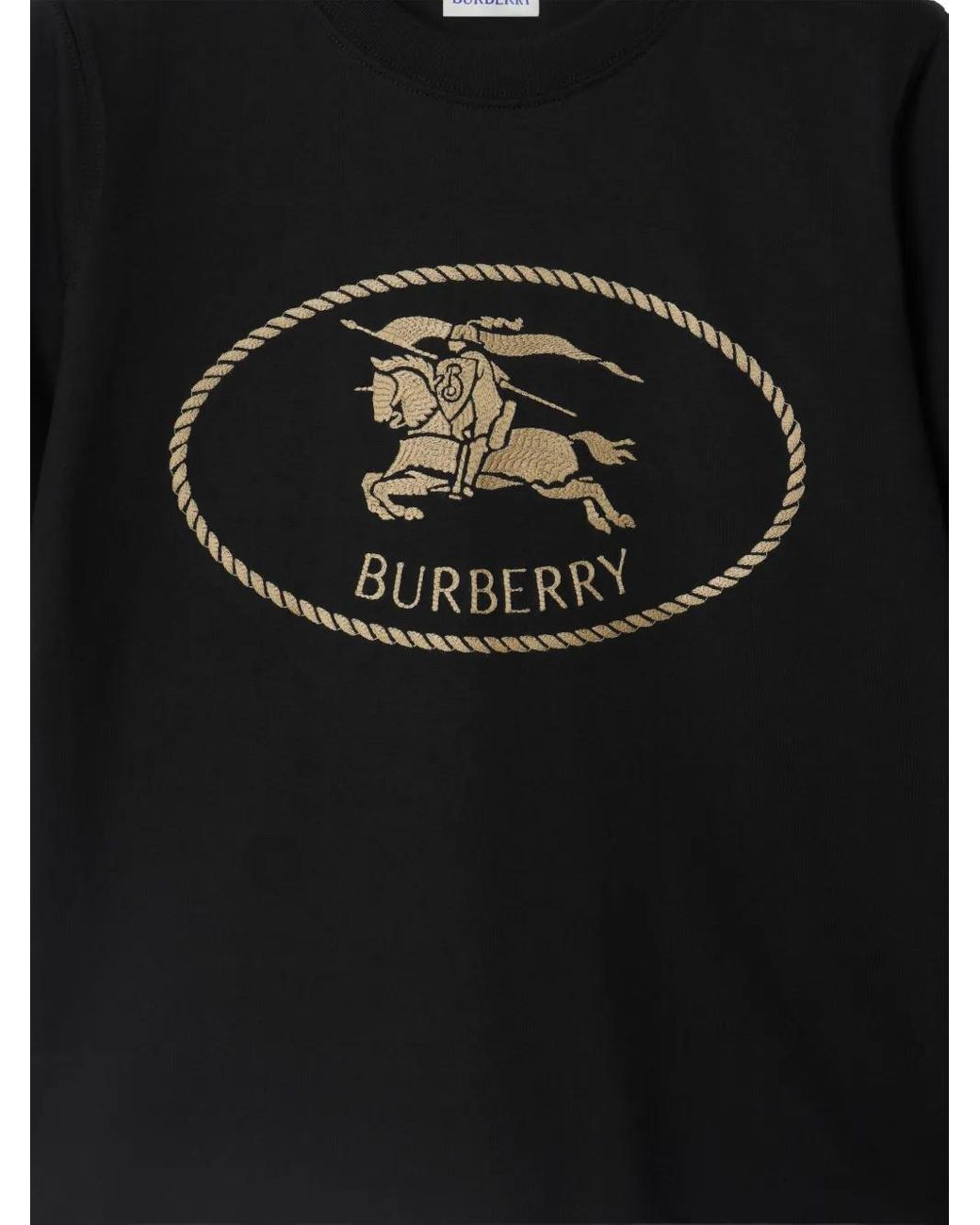 Burberry Black Knight Stamp Cotton T-Shirt