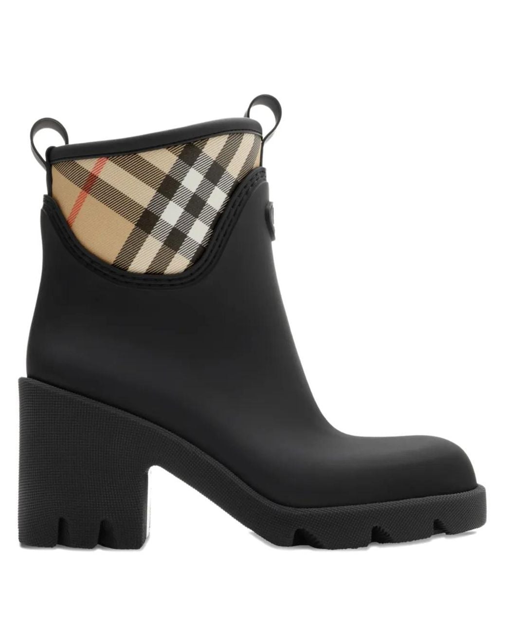 Burberry Black Ruber Marsh Stamp Heeled Low Boots