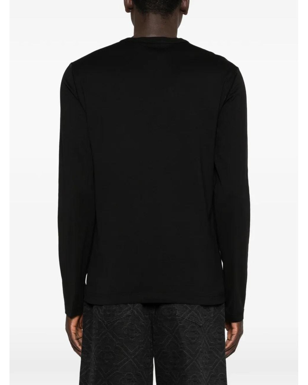 Camiseta de manga larga con placa del logo Dolce & Gabbana de hombre de color Black