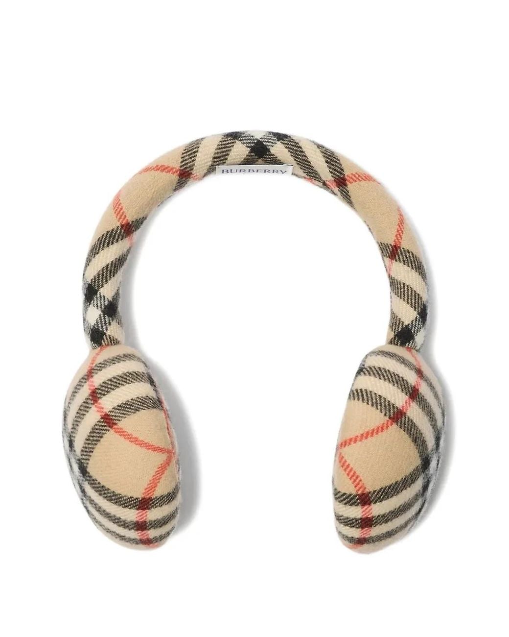 Burberry Metallic Check Wool Cashmere Earmuffs