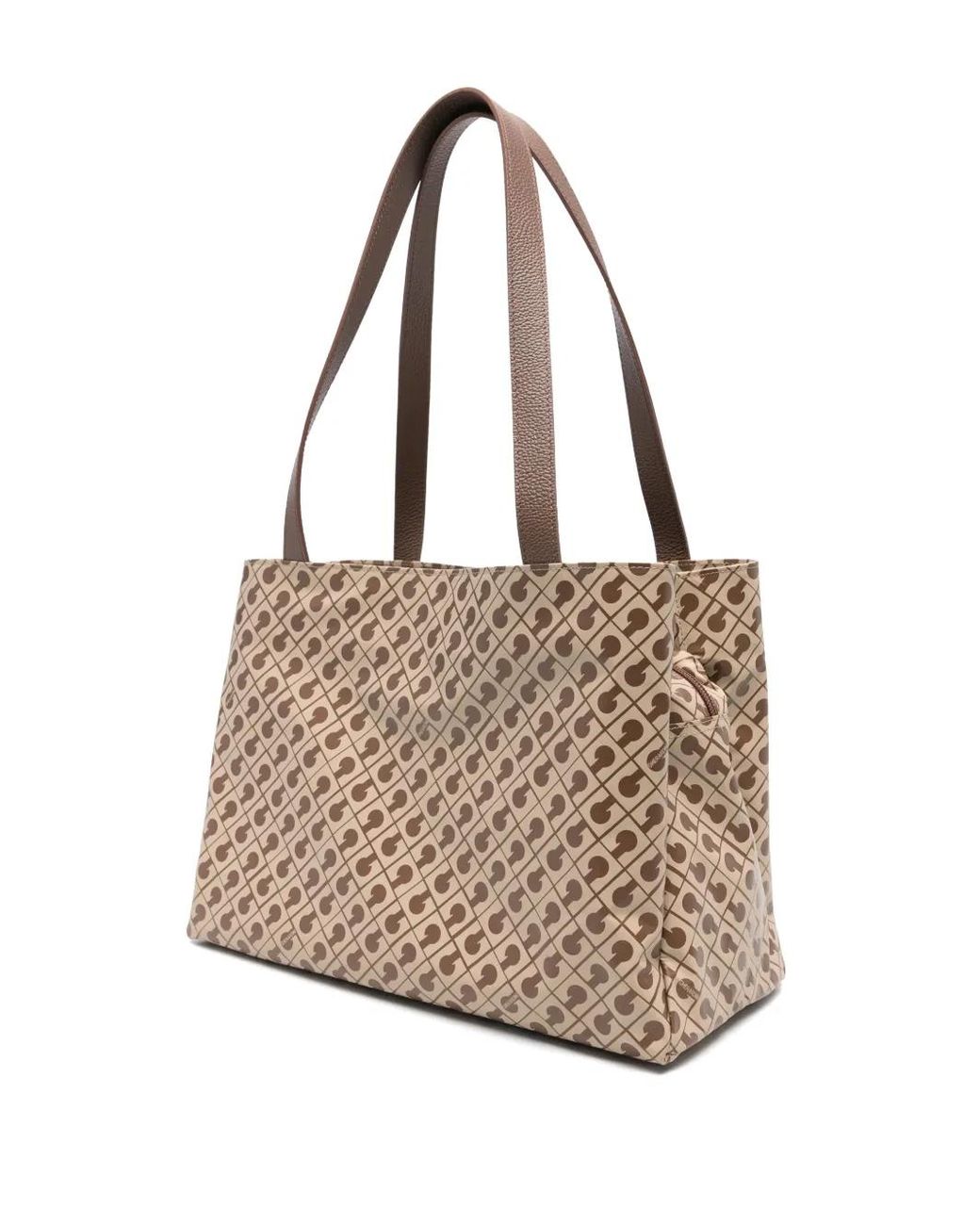 Gherardini Natural Medium Monogram-Pattern Tote Bag