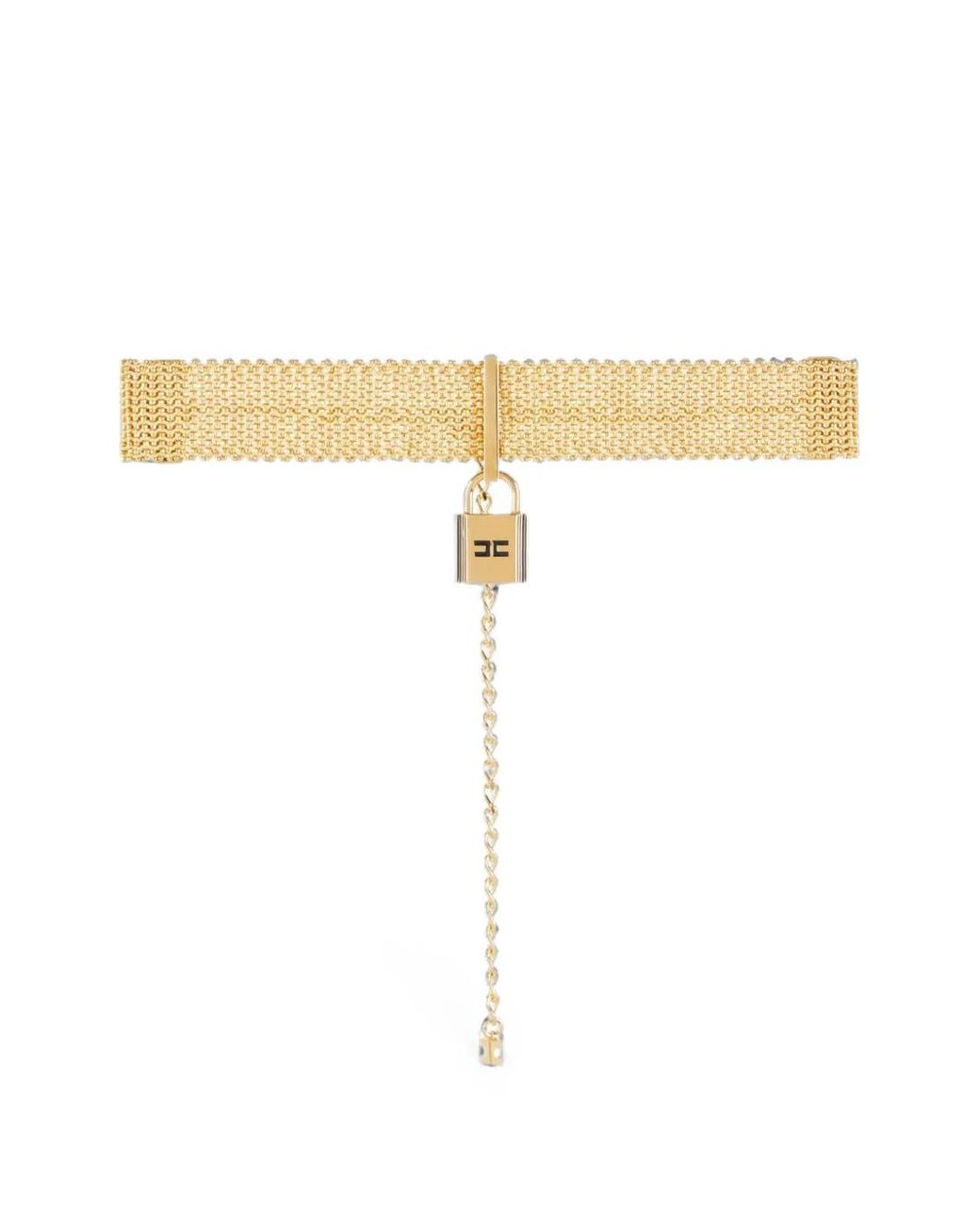 Elisabetta Franchi White Choker With Jewel Padlock