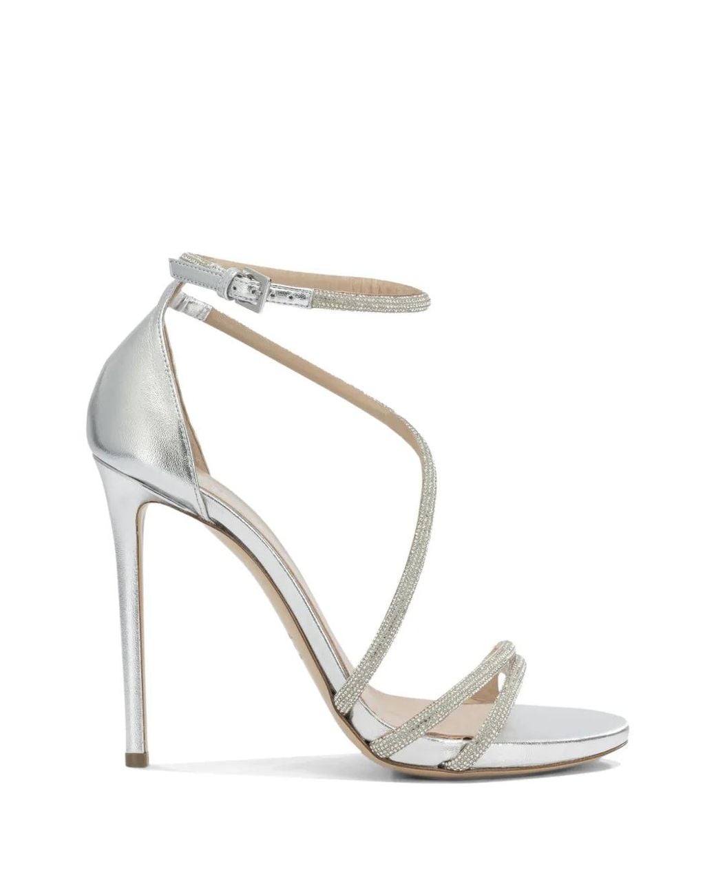 Ninalilou White Micol Crystal-Embellished Sandals