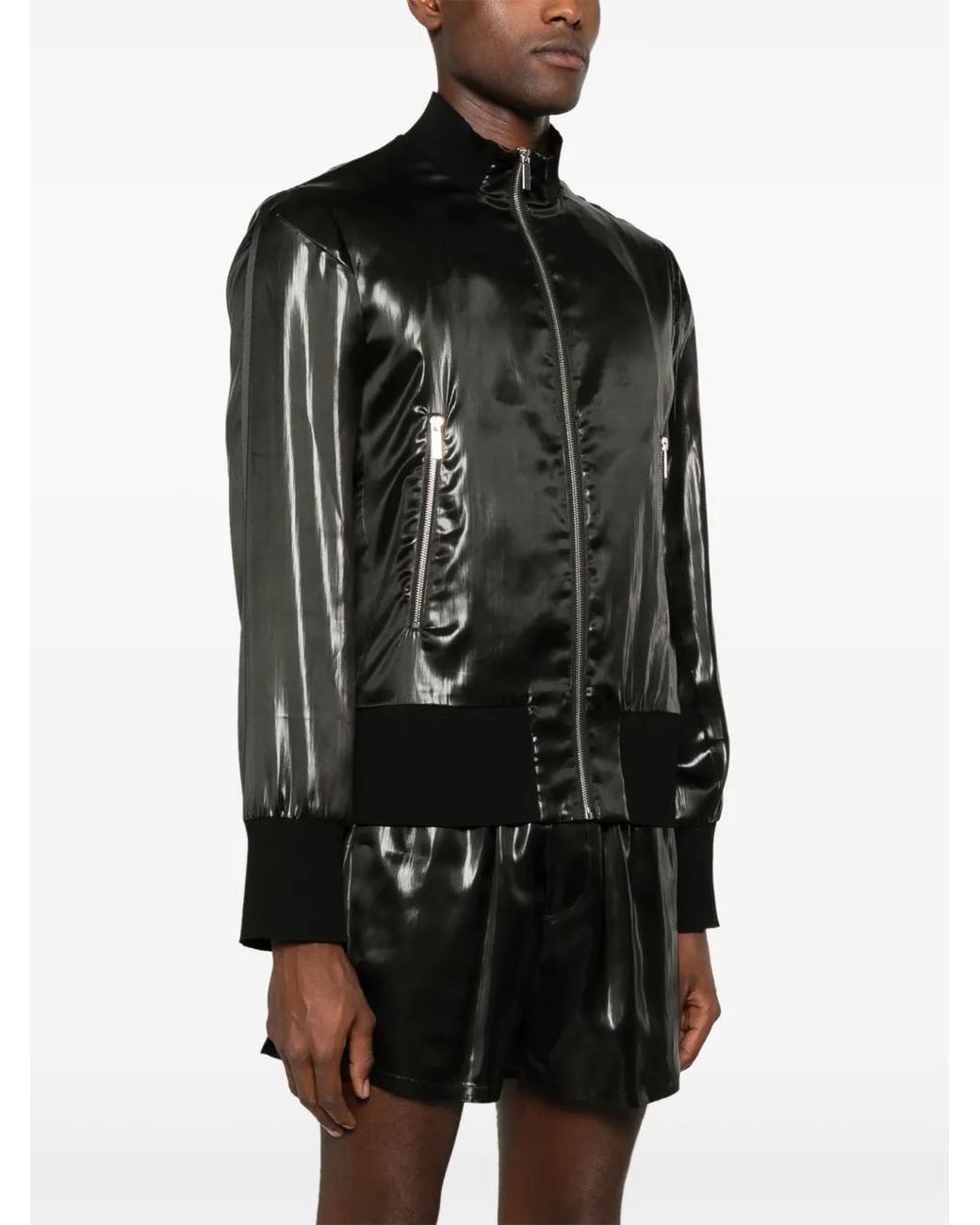 SAPIO Black Ciré-Effect Jacket