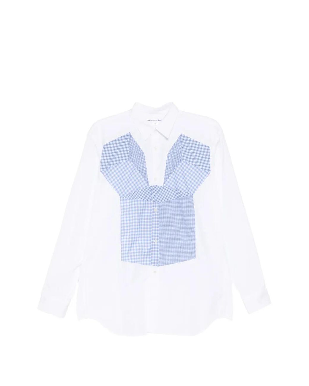 Comme des Garçons White Patchwork Gingham-Print Shirt for men