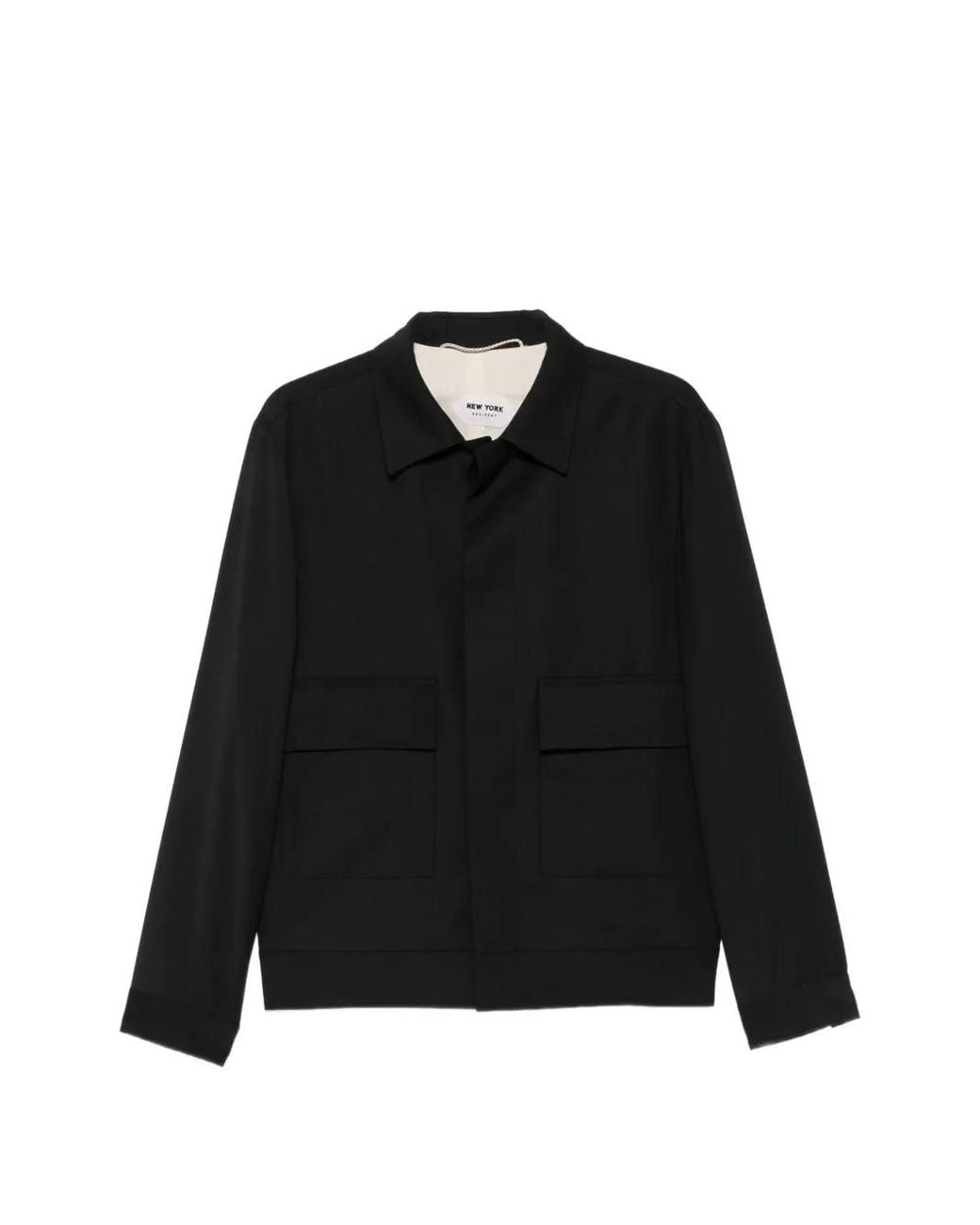 NEW YORK RESIDENT Black Columbus Flap-Pocket Shirt Jacket for men