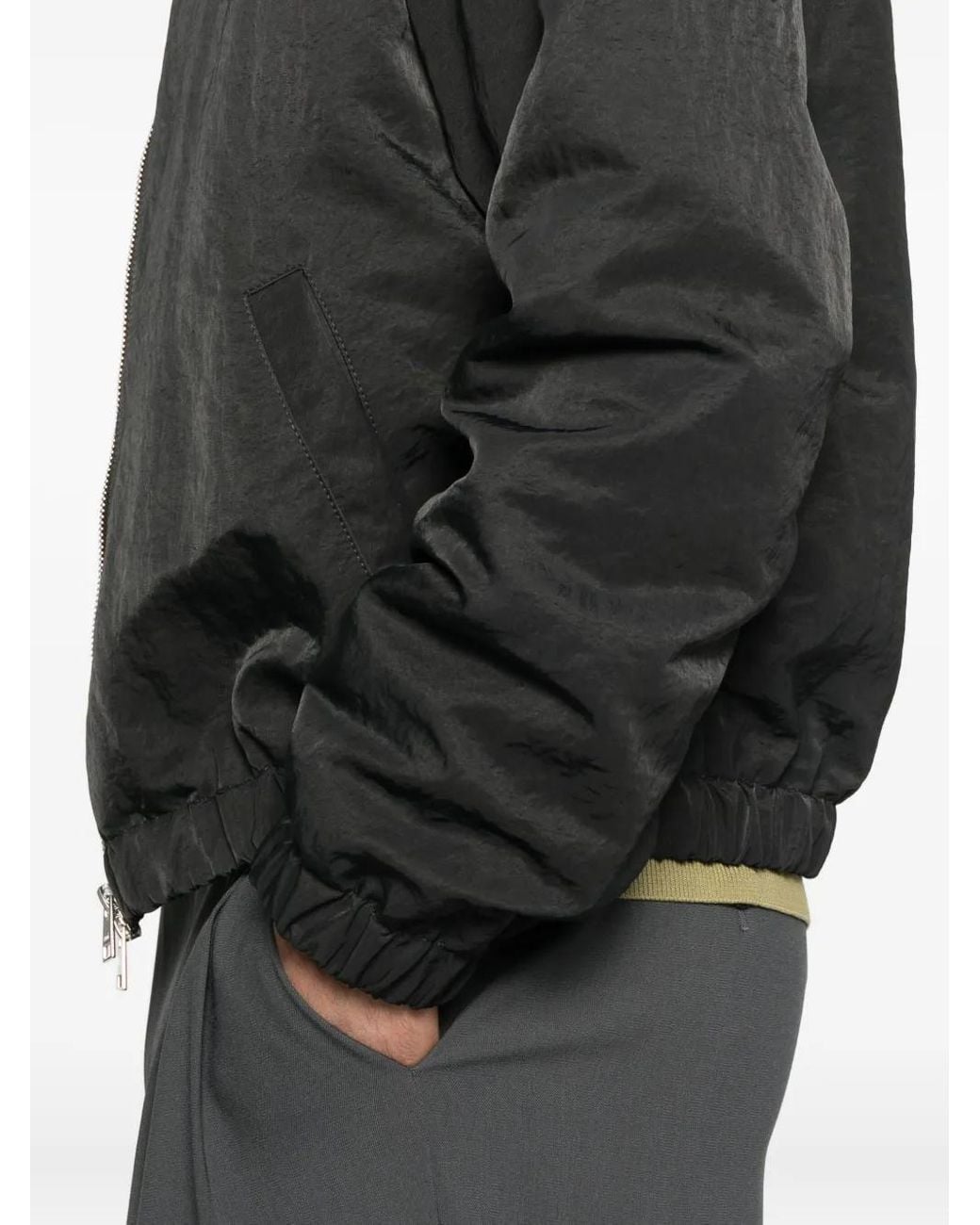 AMI Black Zip-Up Jacket for men