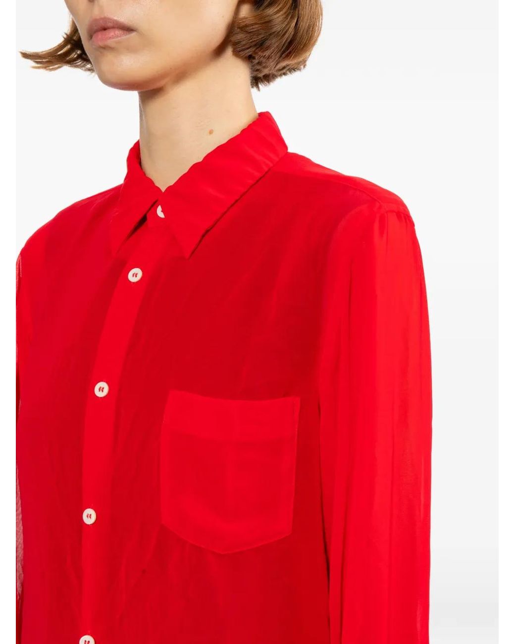 Comme des Garçons Red Pocket Button-Down Shirt