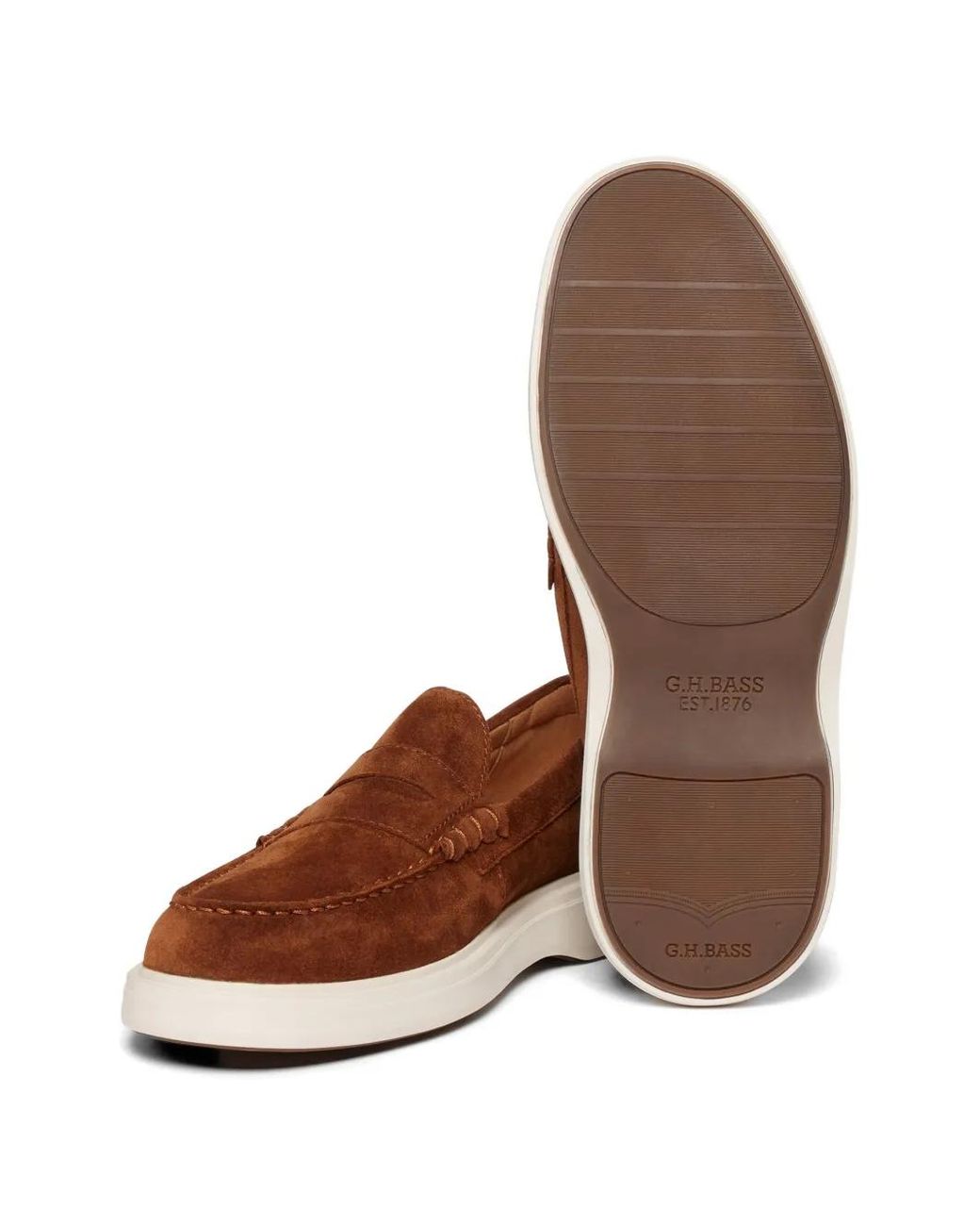 G.H.BASS Brown Bosco Cupsole Penny Loafers for men
