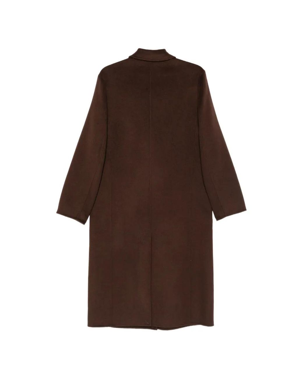 Paltò Brown Single-Breasted Wool Coat