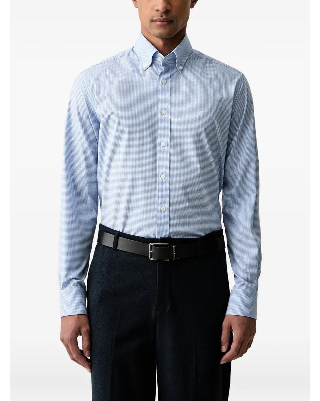 Hackett Blue Gingham-Check Button-Down Shirt for men