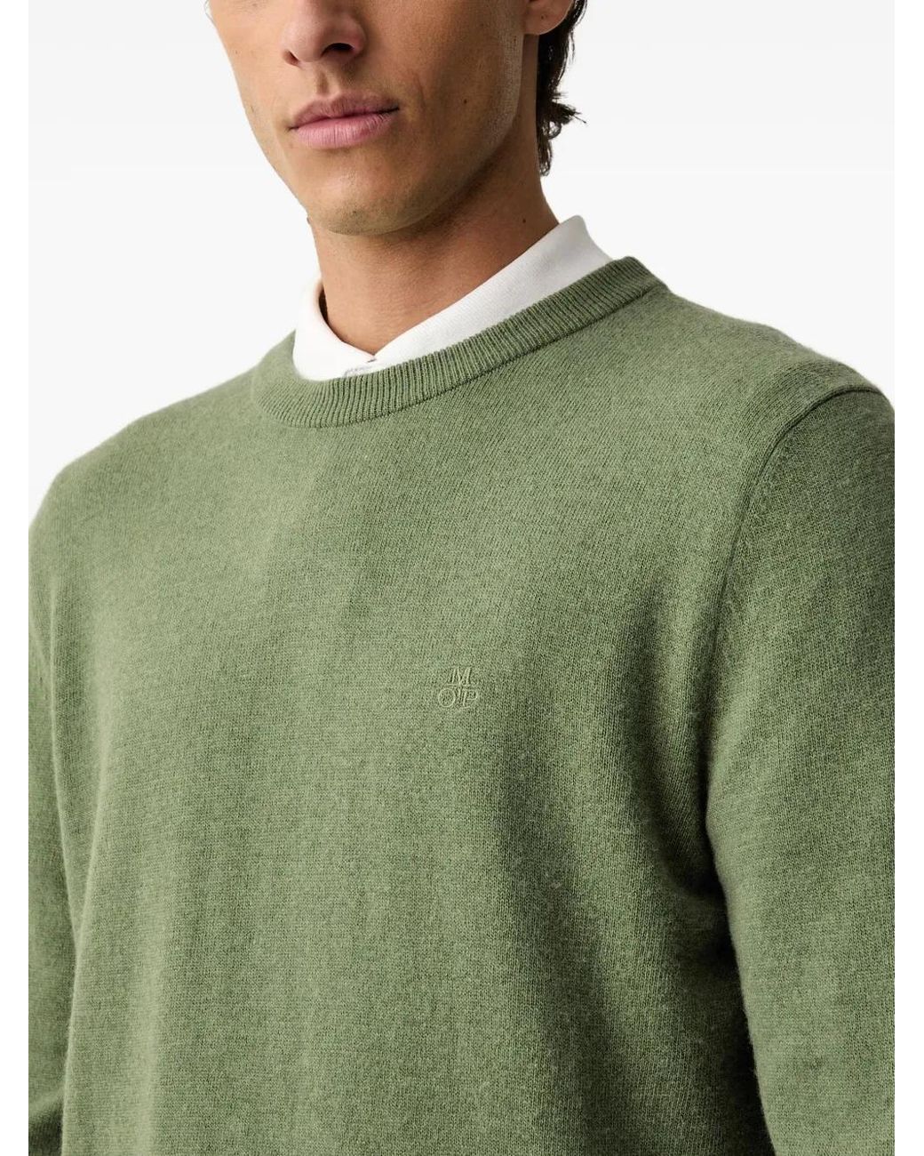 Marc O' Polo Green Sweat À Logo Brodé for men