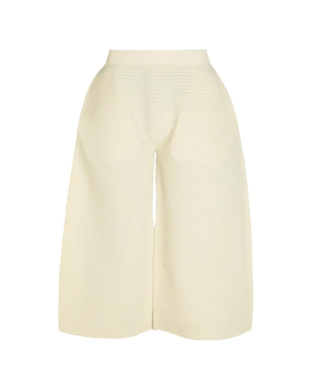 Issey Miyake White Textured Trousers