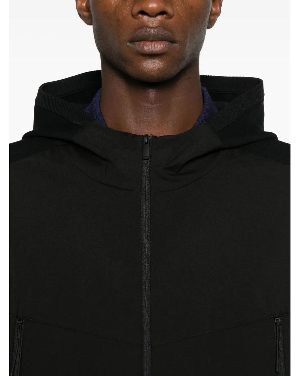 Boss Black Hooded Zip-Up Jacket for men