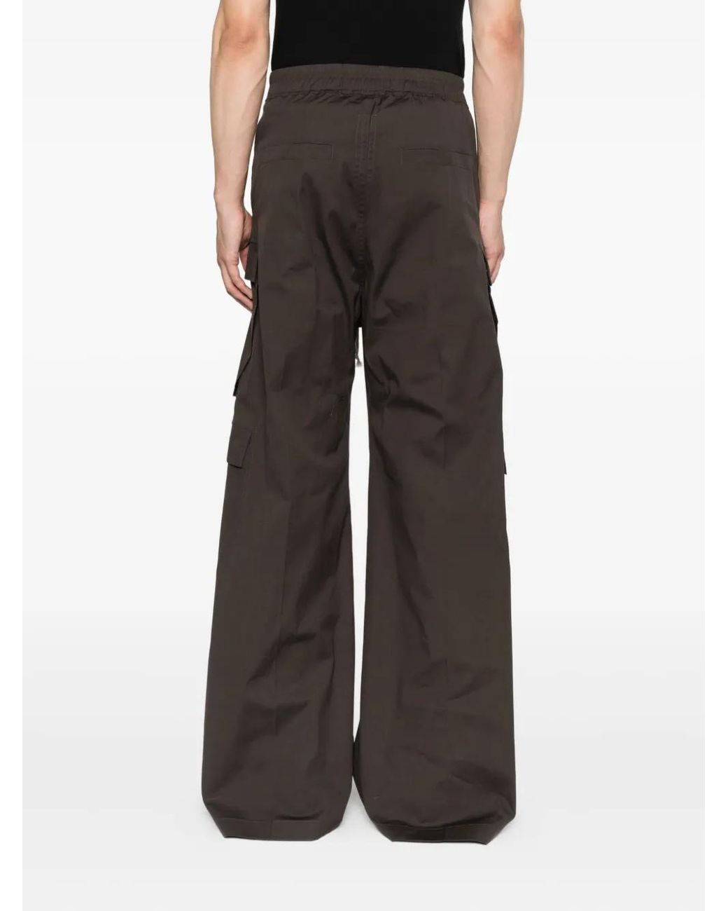 Rick Owens Brown Drawstring Cargo Trousers for men