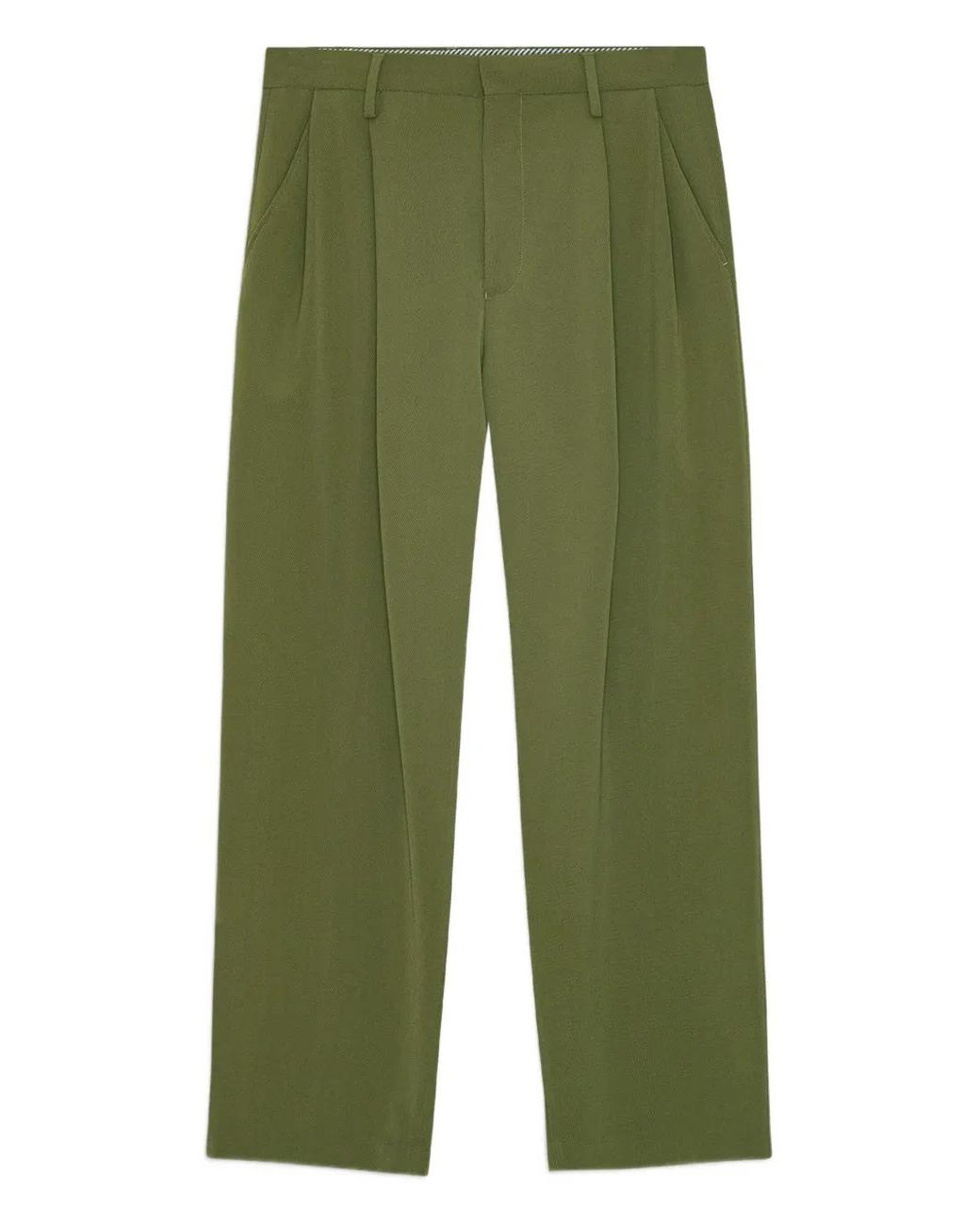 NN07 Green Justin Pleated-Front Trousers for men