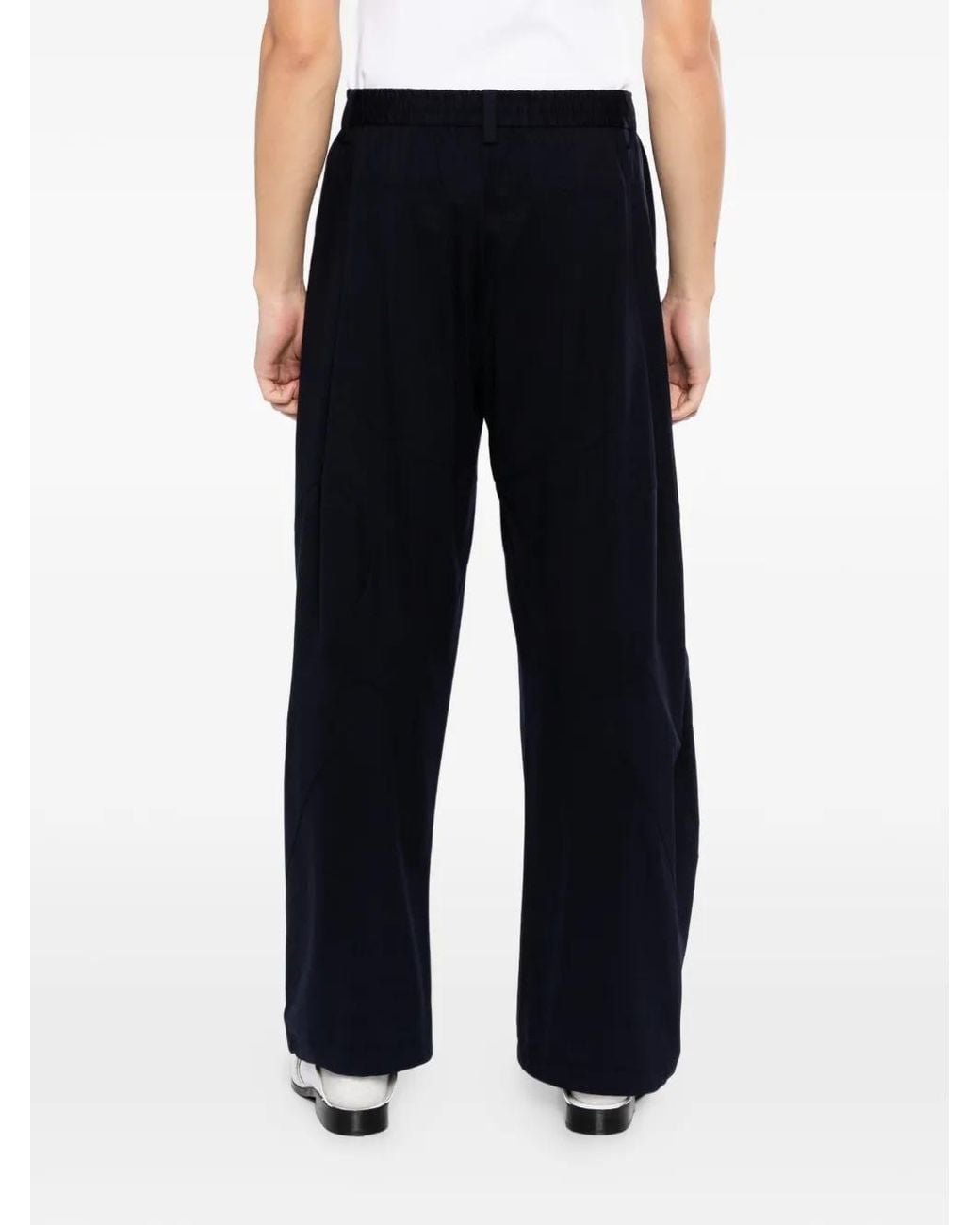 CROQUIS Blue Tapered Drawstring Trousers for men