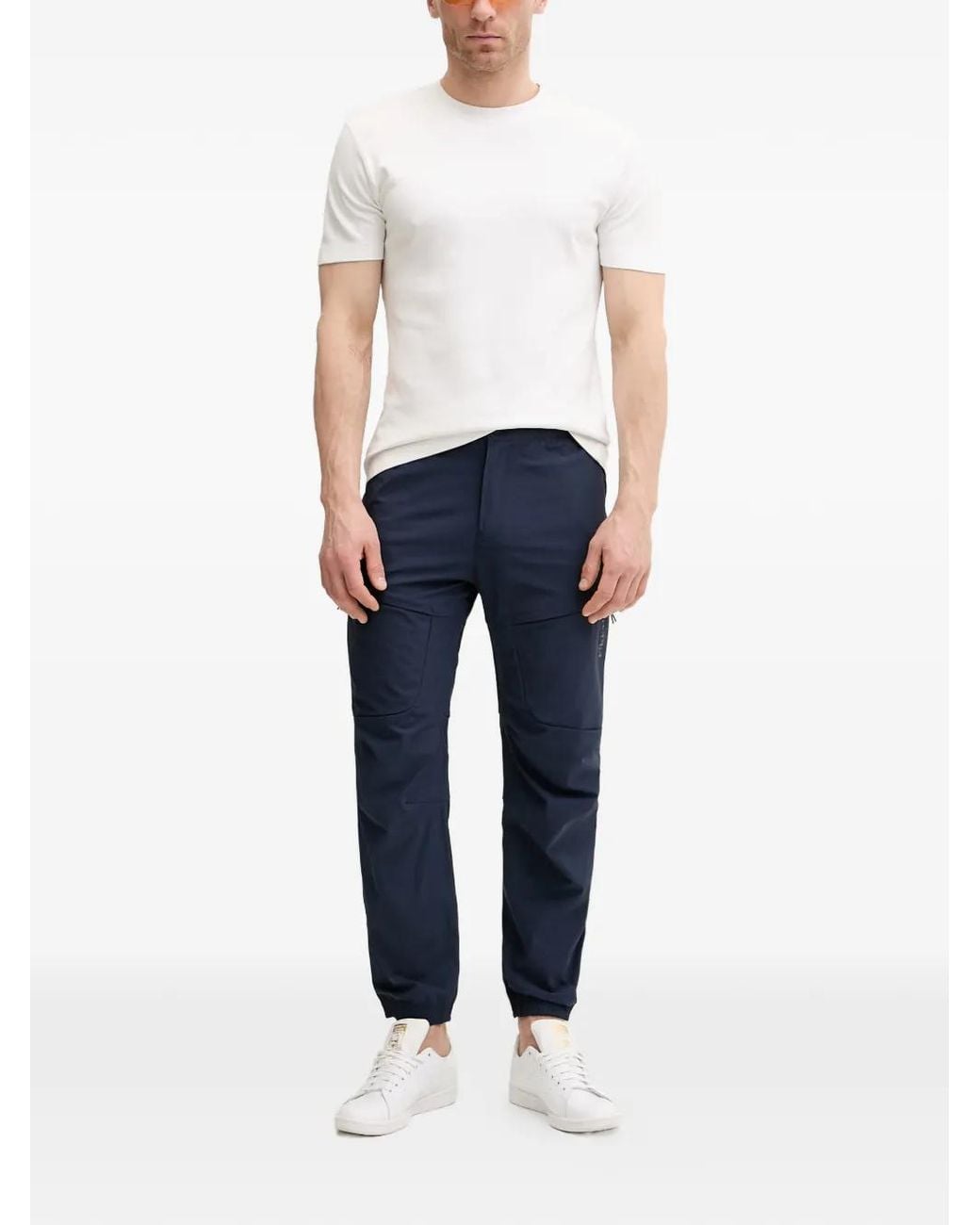 Bogner Fire + Ice Blue Ludwig Logo-Patch Elasticated-Cuff Track Pants for men