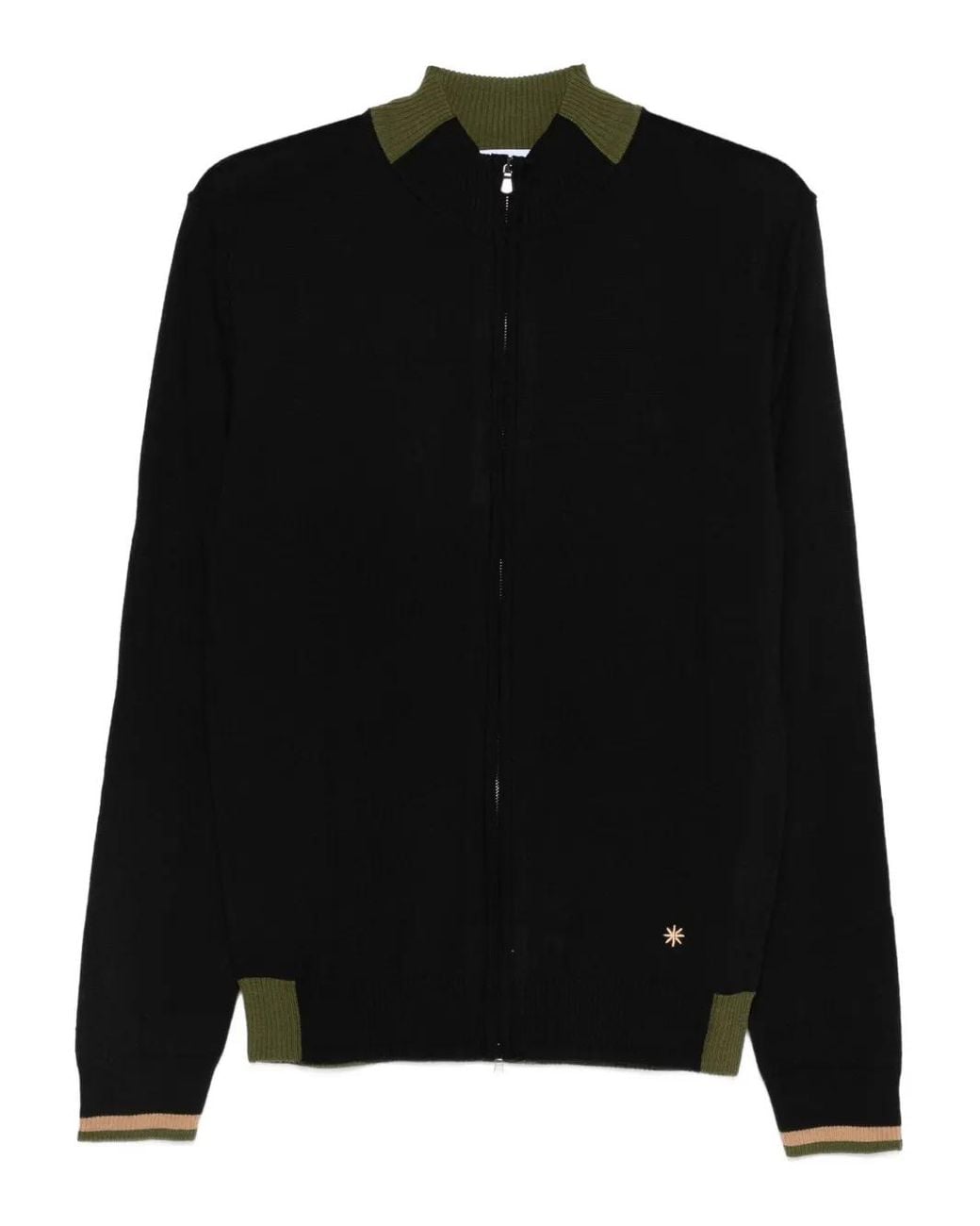 Manuel Ritz Black Cardigan À Fermeture Zippée for men
