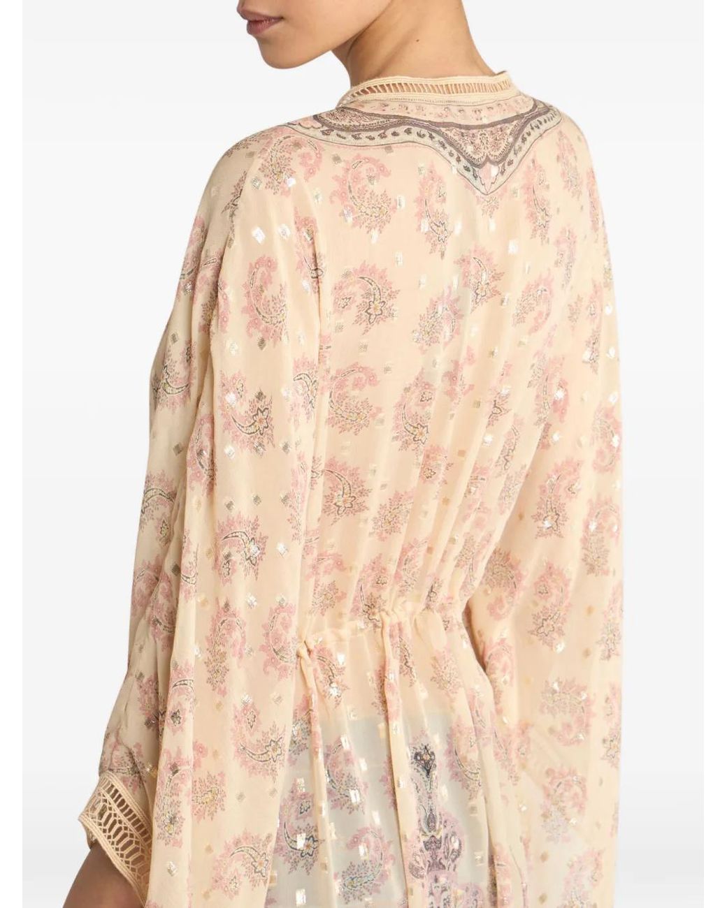Caftan Imprimé En Soie Etro en coloris Natural