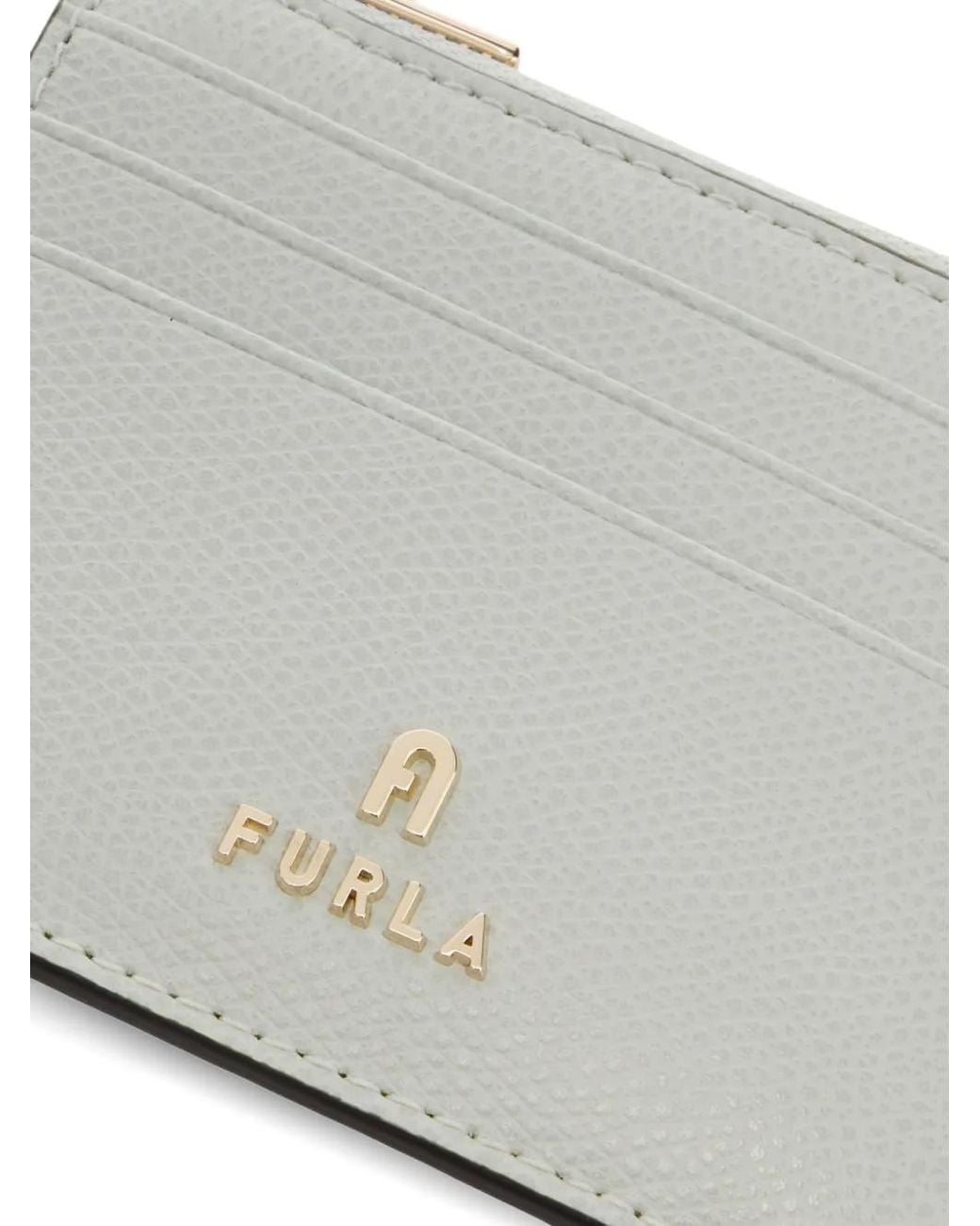 Furla Gray Small Camelia Card Case