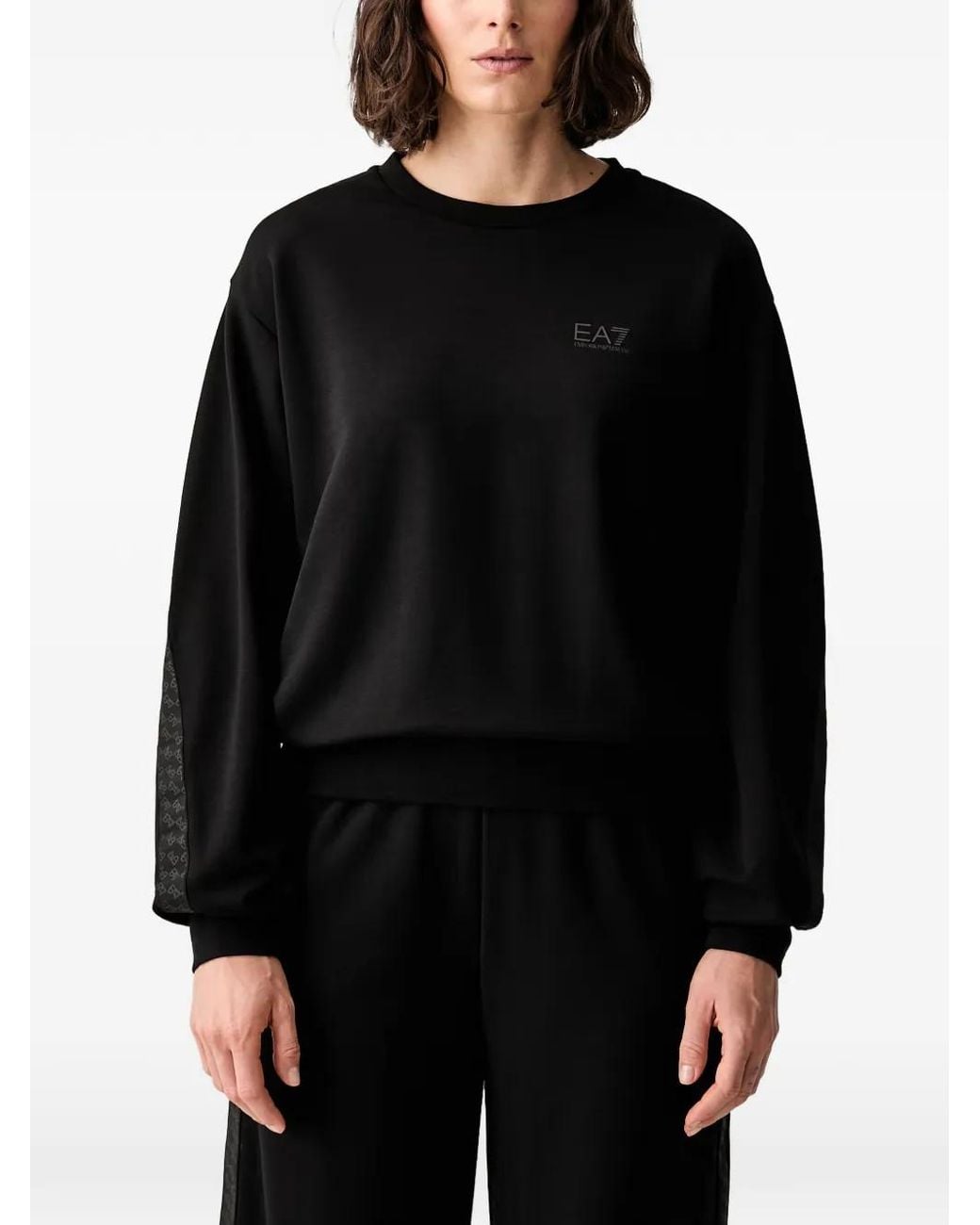 EA7 Black Logo-Print Tracksuit