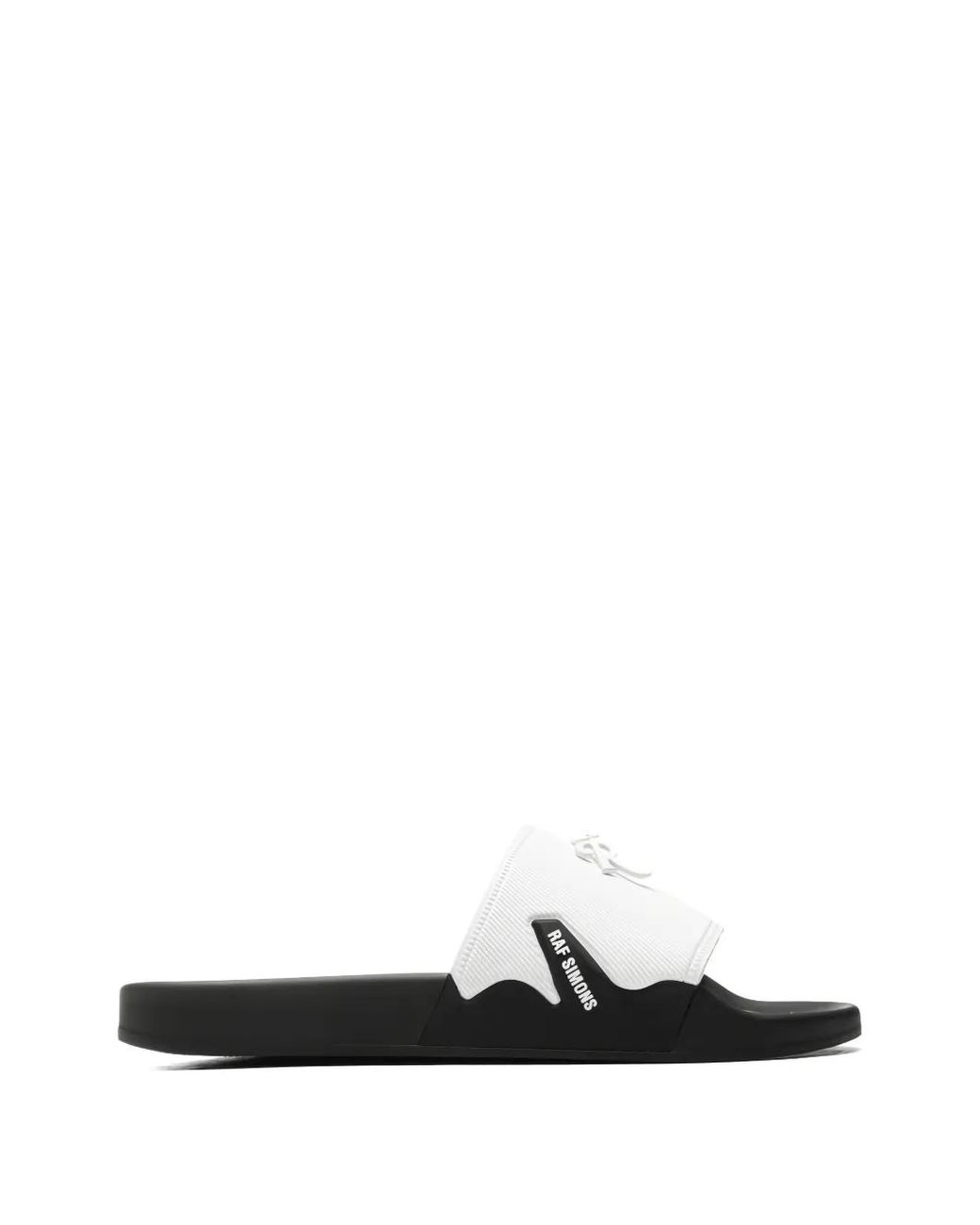 Raf Simons White Claquettes À Logo