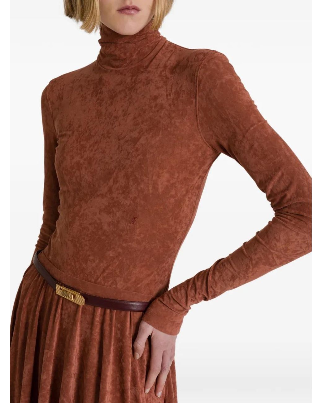 Alberta Ferretti Top Met Col in het Brown