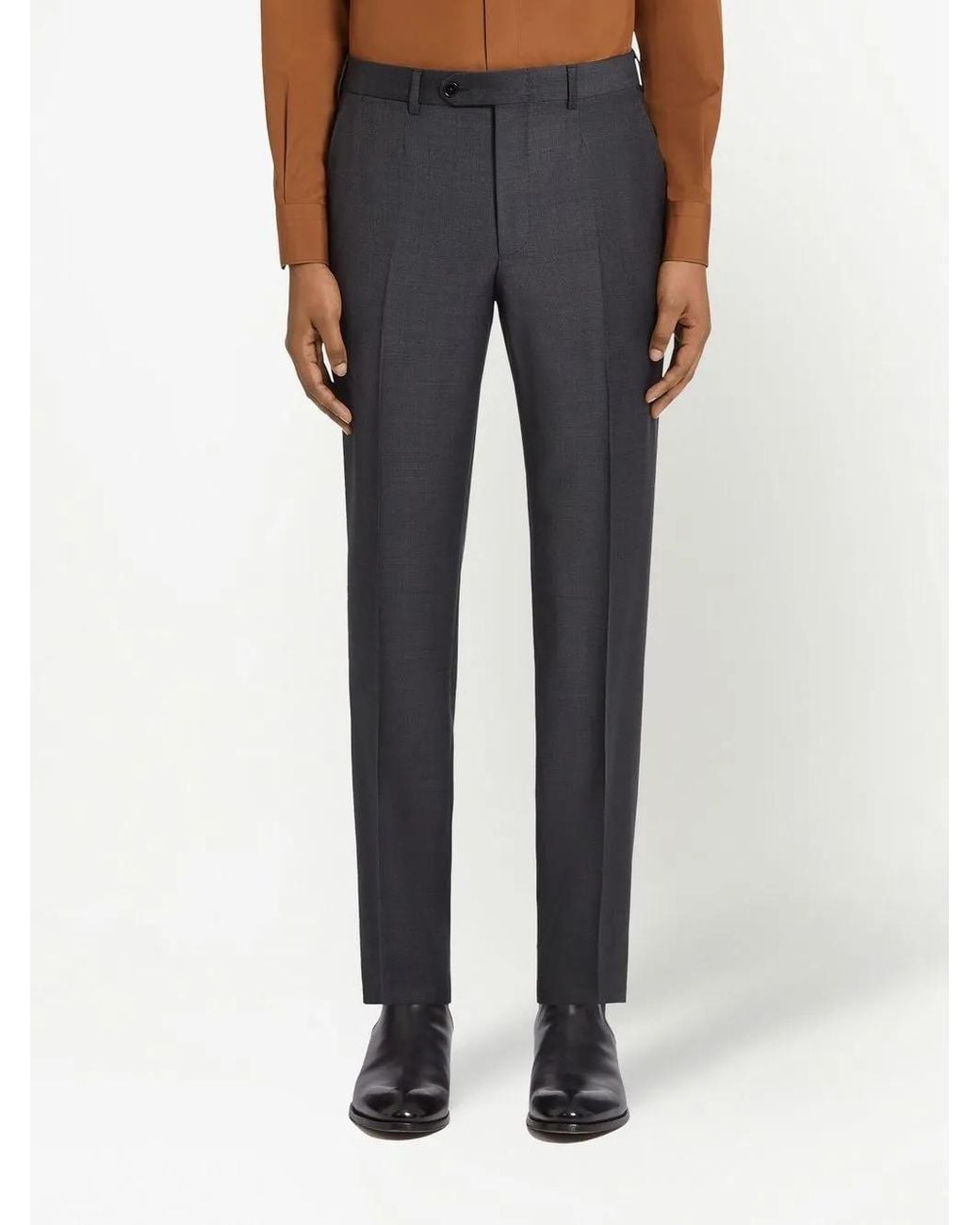Zegna Black Trofeo Single-Breasted Wool Suit for men