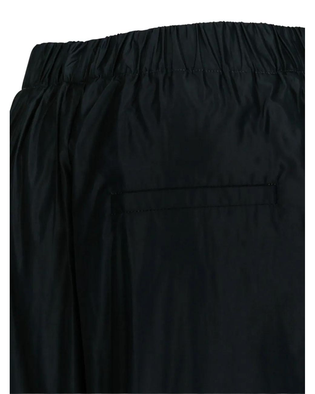 Douuod Black Elasticated-Waistband Wide-Leg Trousers