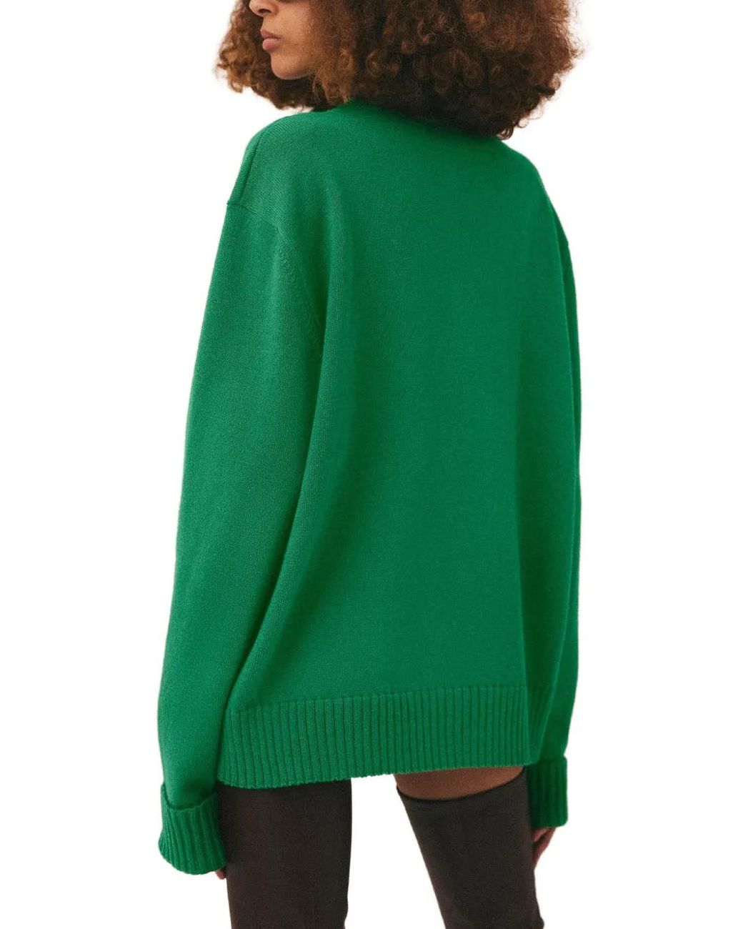 Stella McCartney Green Pull En Laine À Logo Sos Brodé