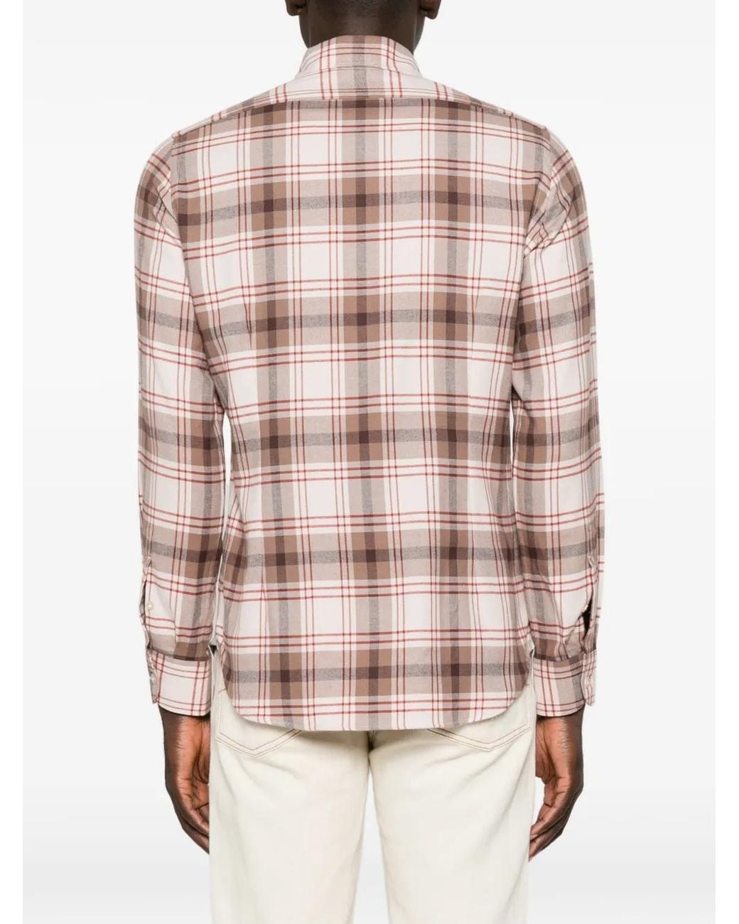 Eleventy Pink Check-Pattern Shirt for men