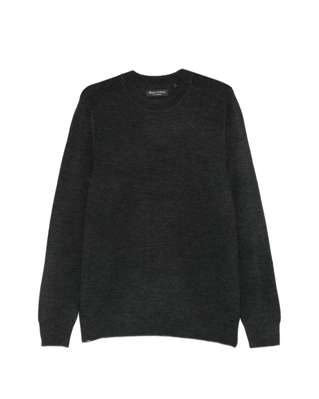 Marc O' Polo Black Waffle-Knit Wool Sweater for men