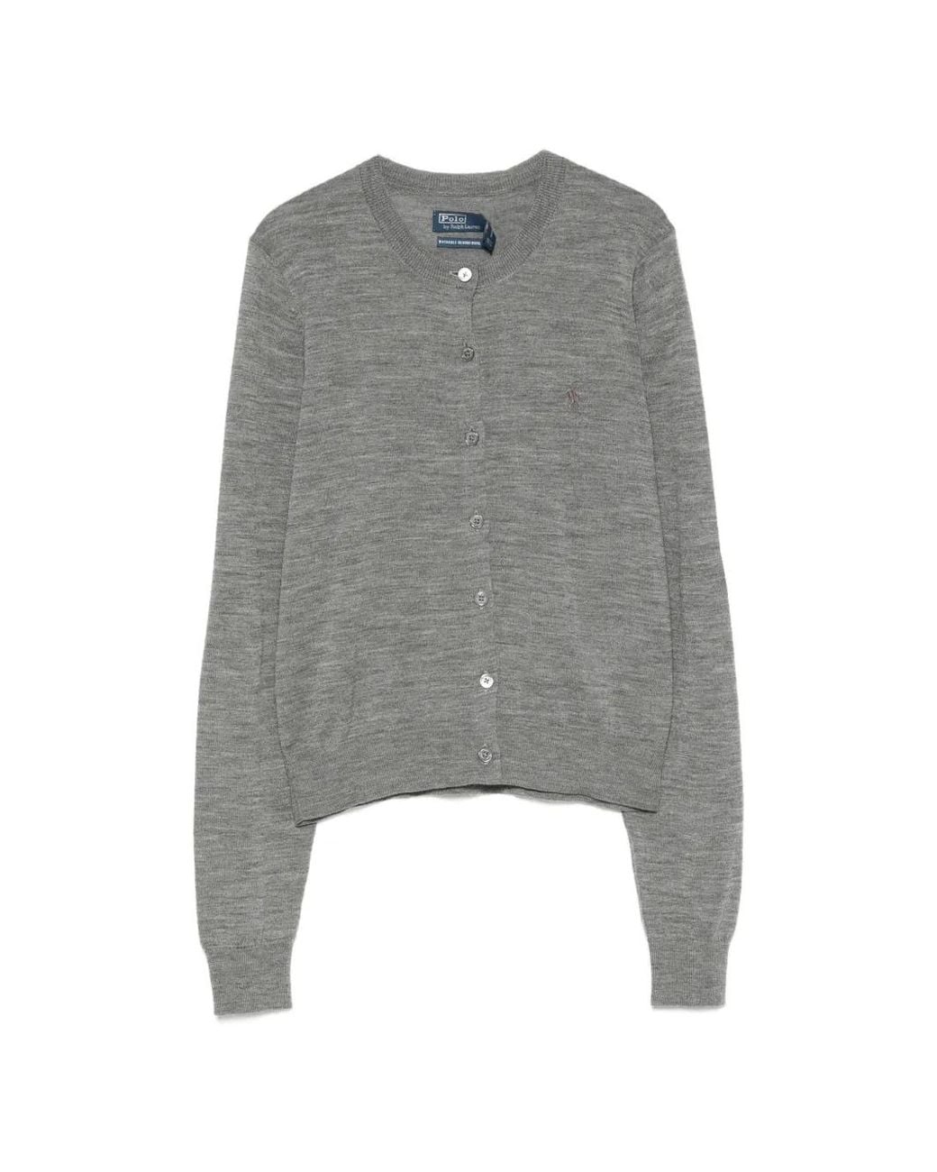 Polo Ralph Lauren Gray Button-Up Wool Cardigan