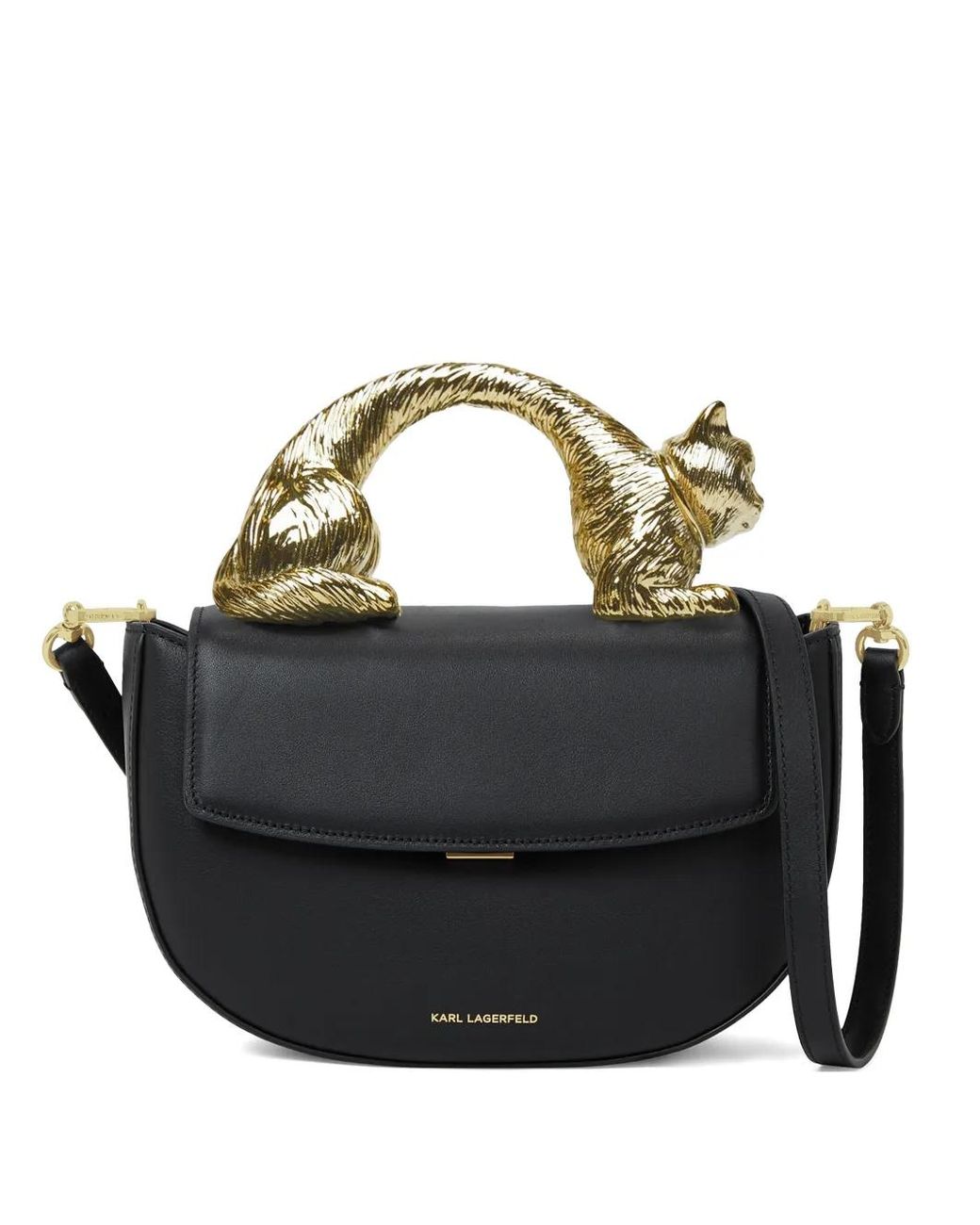 Karl Lagerfeld Black Leather Tote Bag