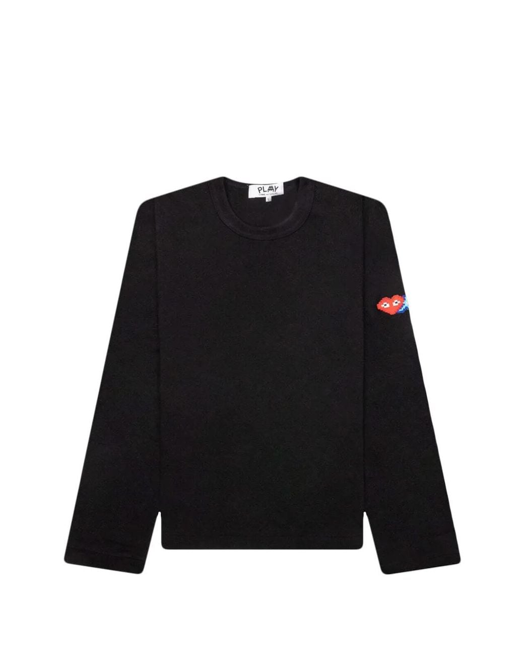 COMME DES GARÇONS PLAY Black X The Artist Invader Appliqué-Detal Long-Sleeve T-Shirt
