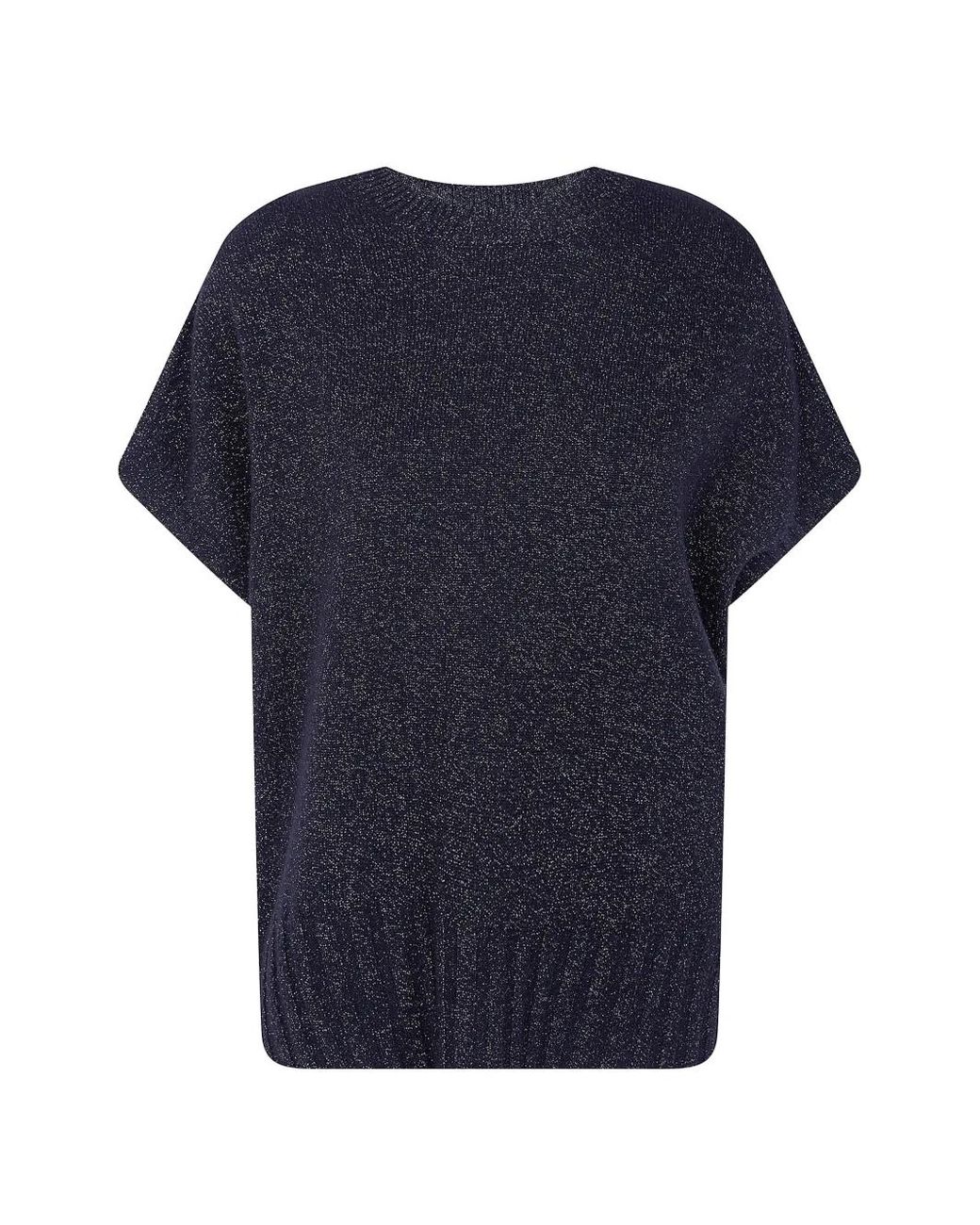 Twinset Blue Wool And Cashmere Sweater With Lurex