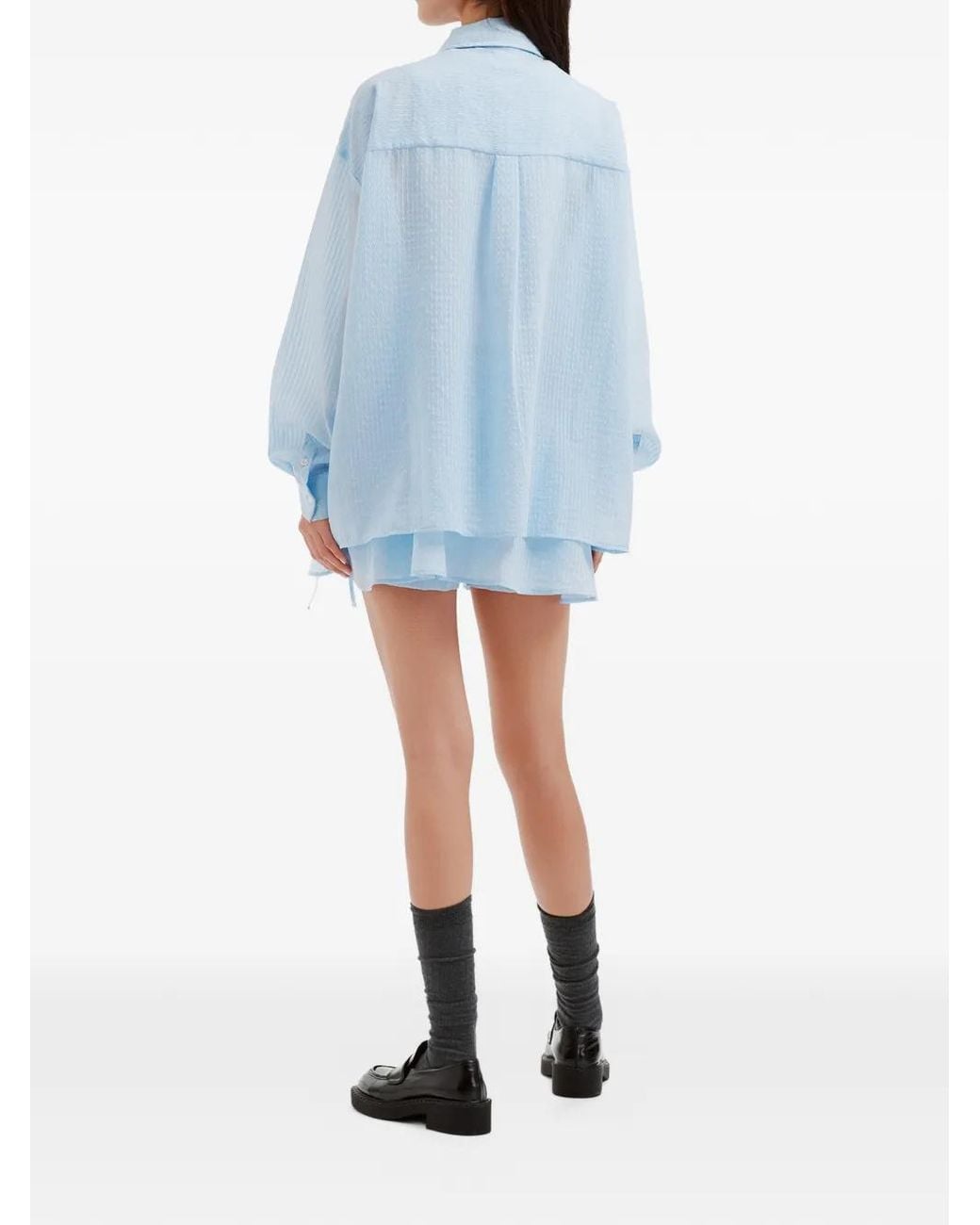 B+ AB Blue Shirt And Mini Skirt Set