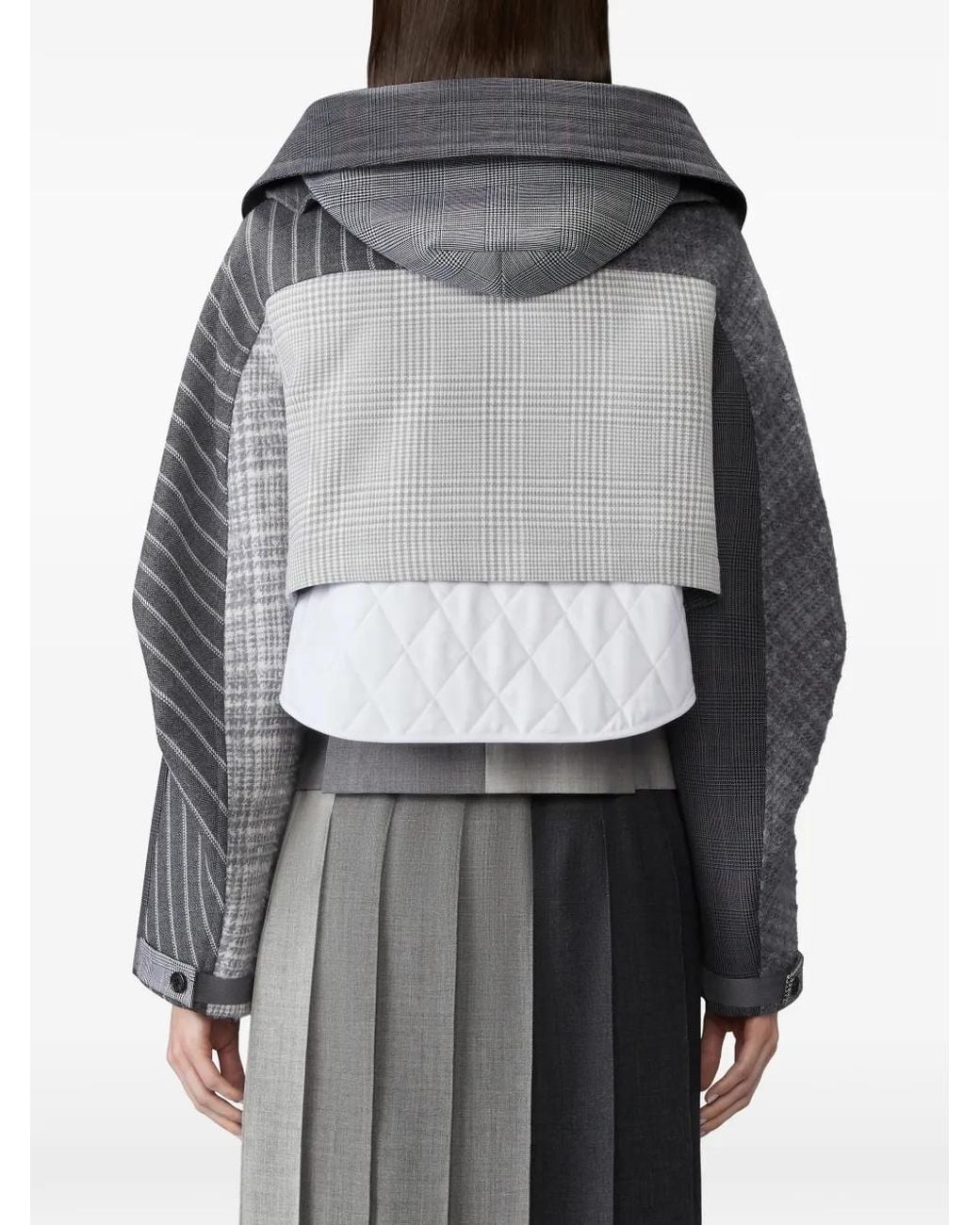 Thom Browne Gray High Twist Wool Funmix Cropped Tailored Parka