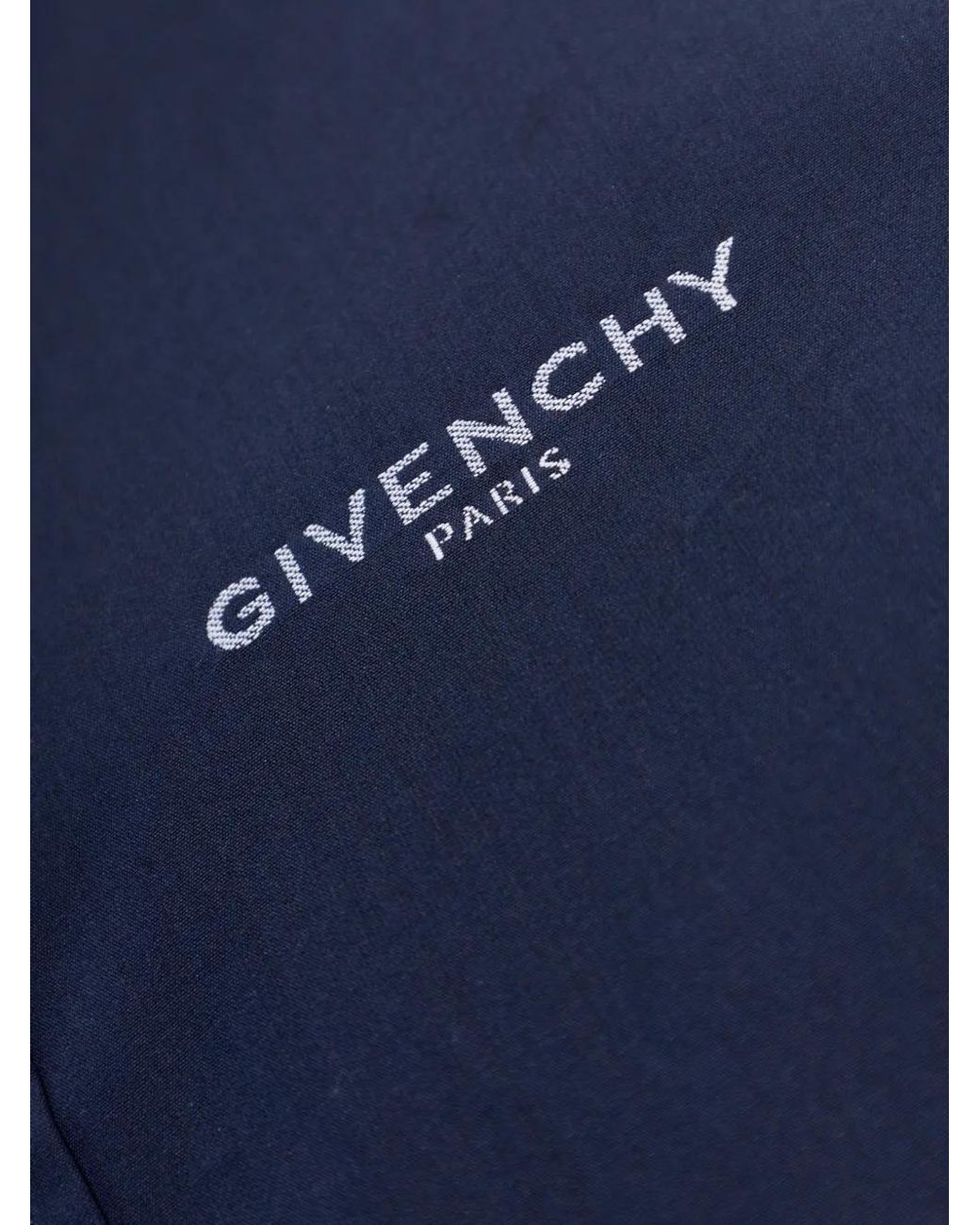 Givenchy Blue Embroidered-Logo Shirt for men