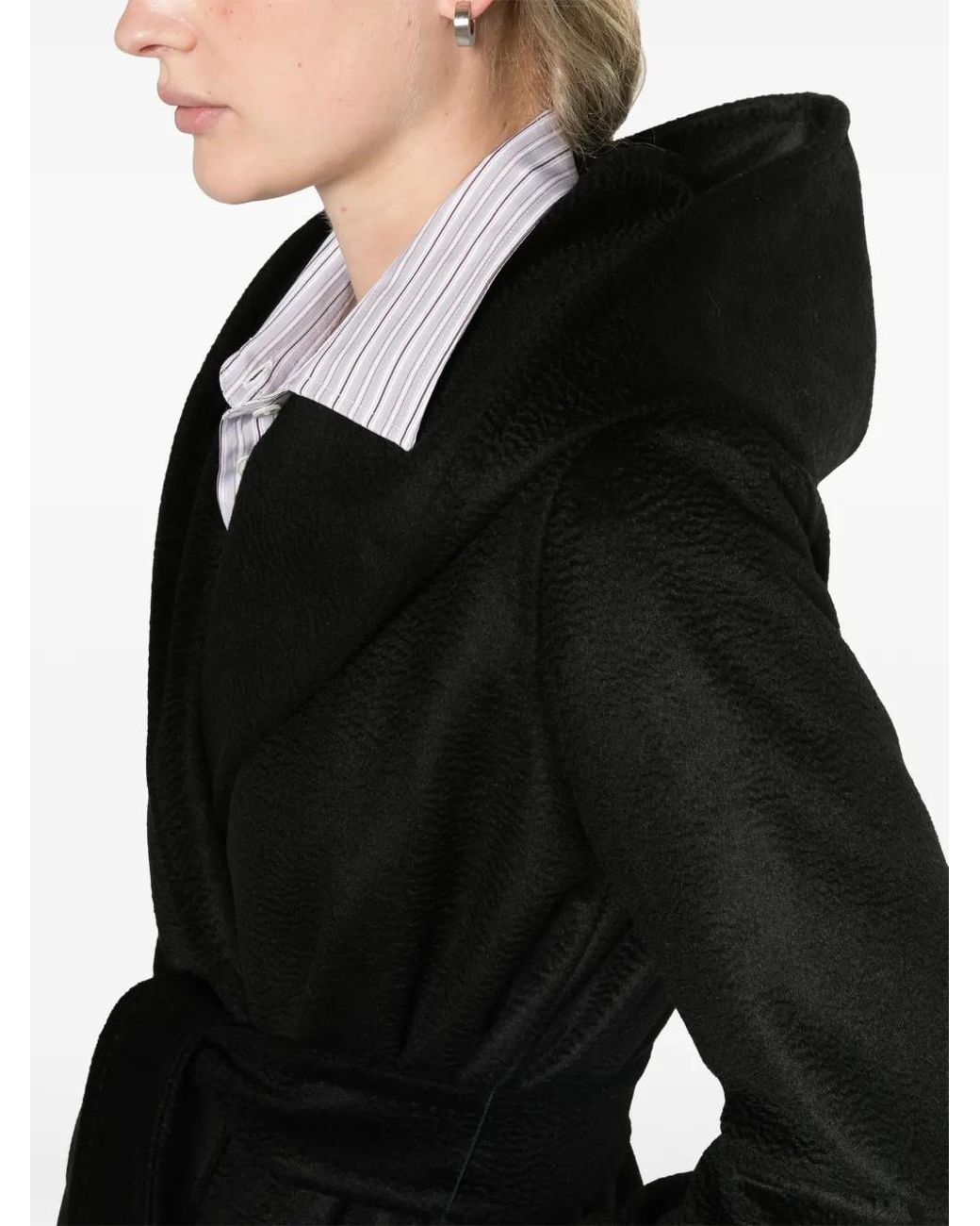 Max Mara Black Camel Robe Coat