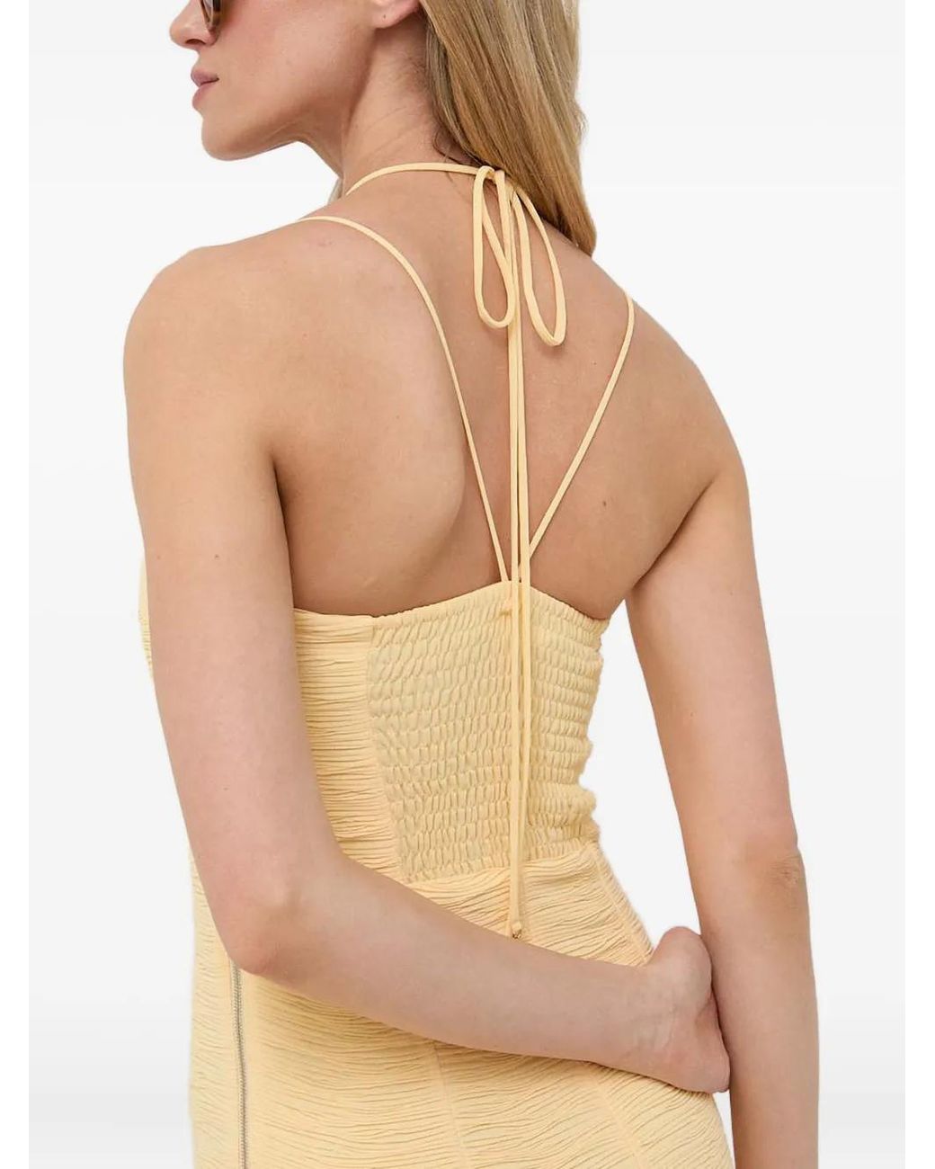 Patrizia Pepe Natural Textured Zip Mini Dress