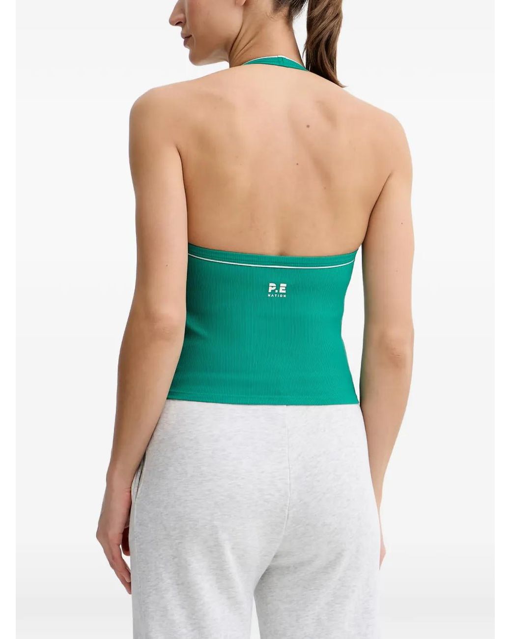 P.E Nation Green Layback Performance Tank Top