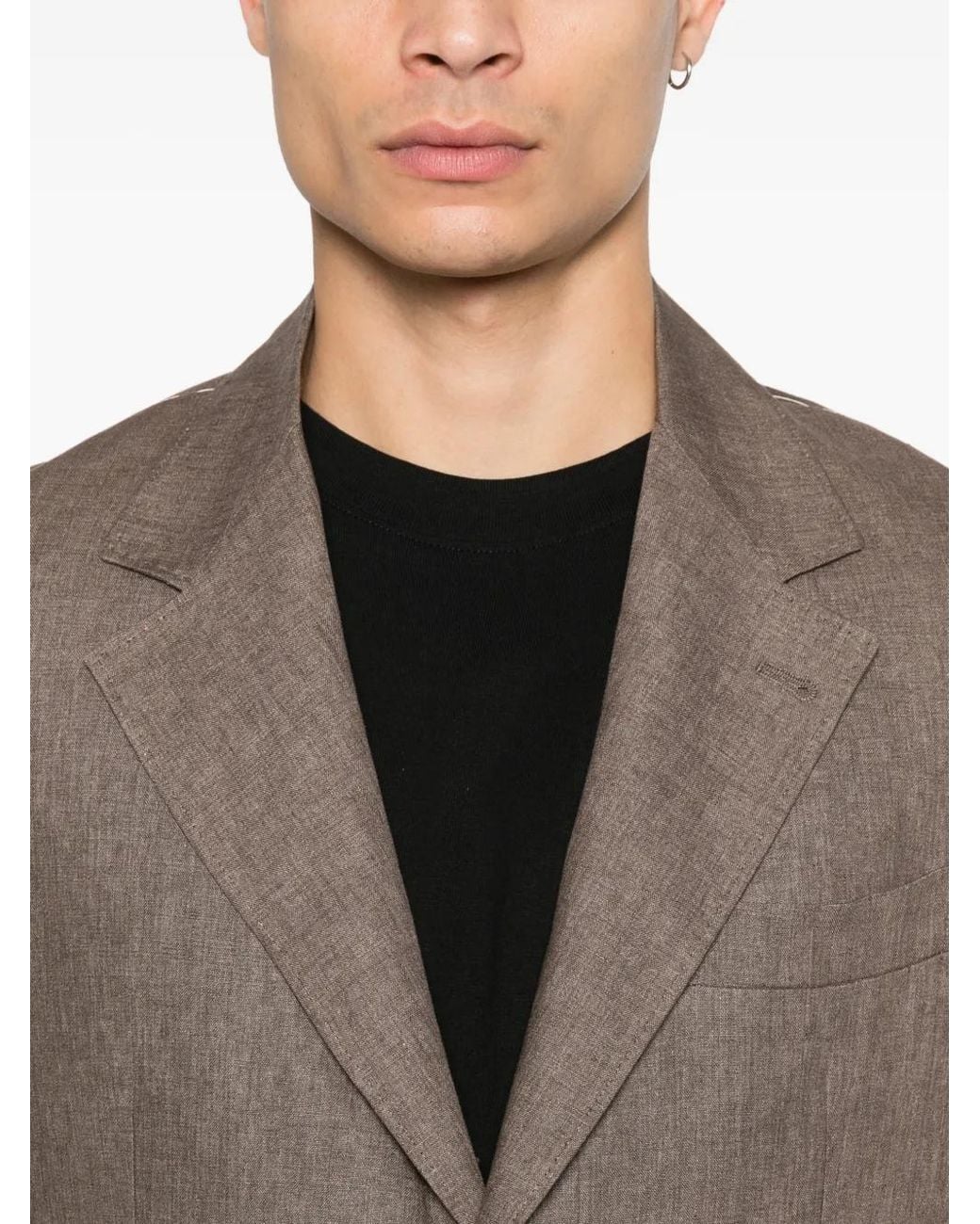 Brunello Cucinelli Blazer Mit Fallendem Revers in Brown für Herren