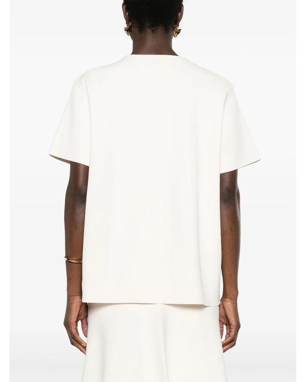 Jil Sander White Fine-ribbed Top