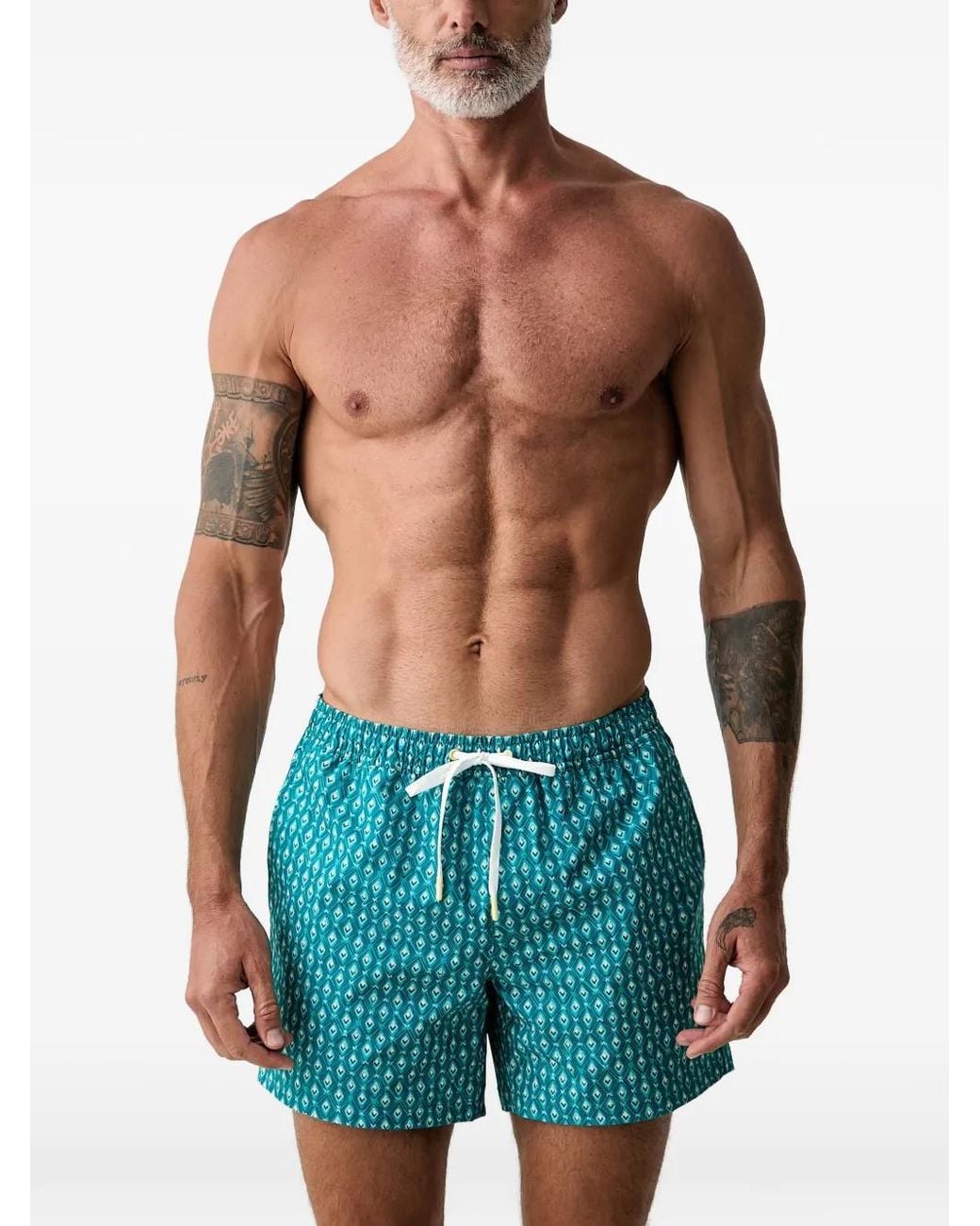 Marc O' Polo Blue Short De Bain Imprimé À Taille À Lien De Resserrage for men